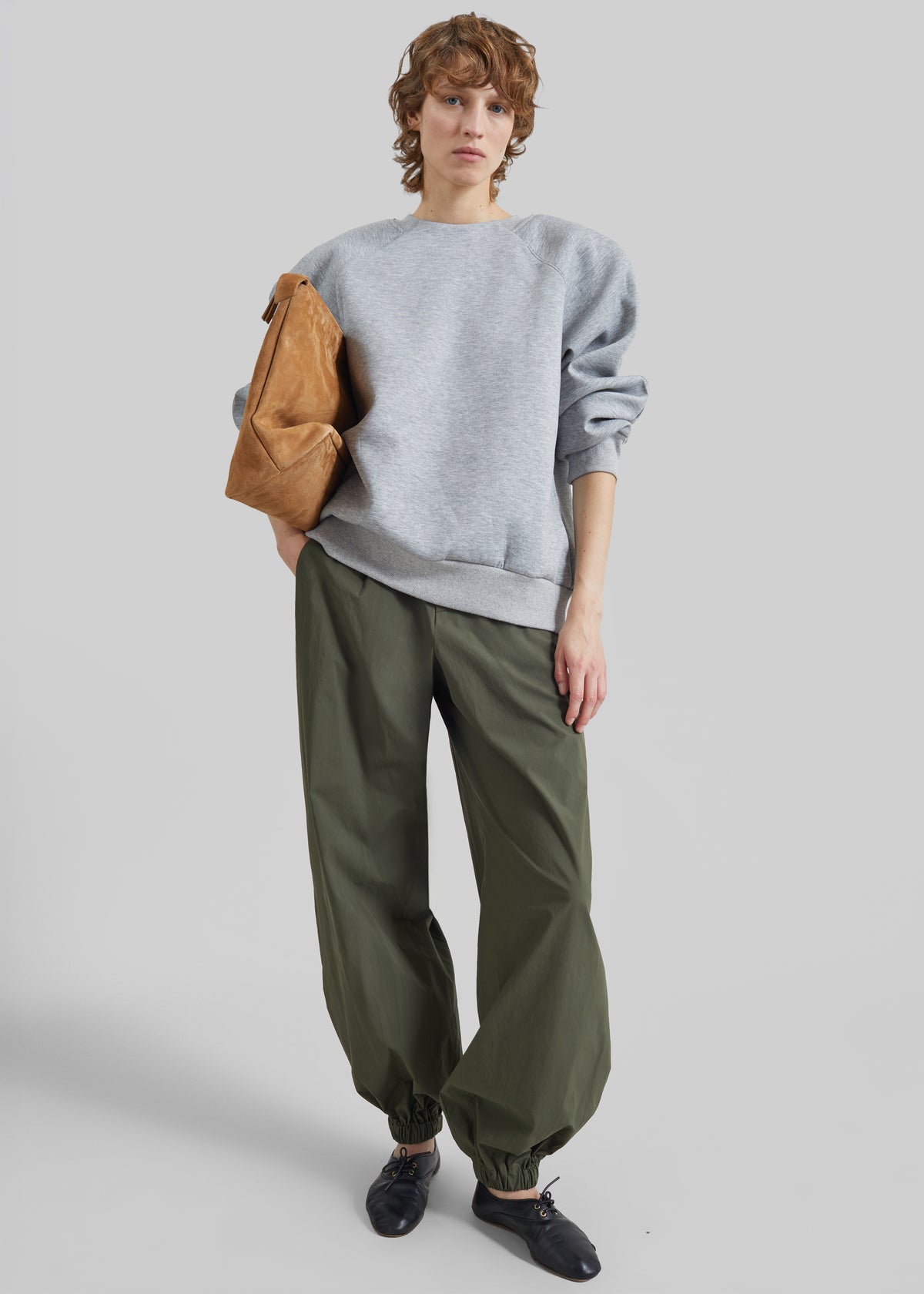 Leian Neoprene Padded Sweatshirt - Grey Melange
