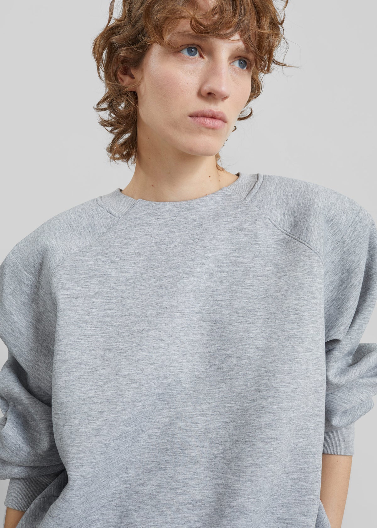 Leian Neoprene Padded Sweatshirt - Grey Melange