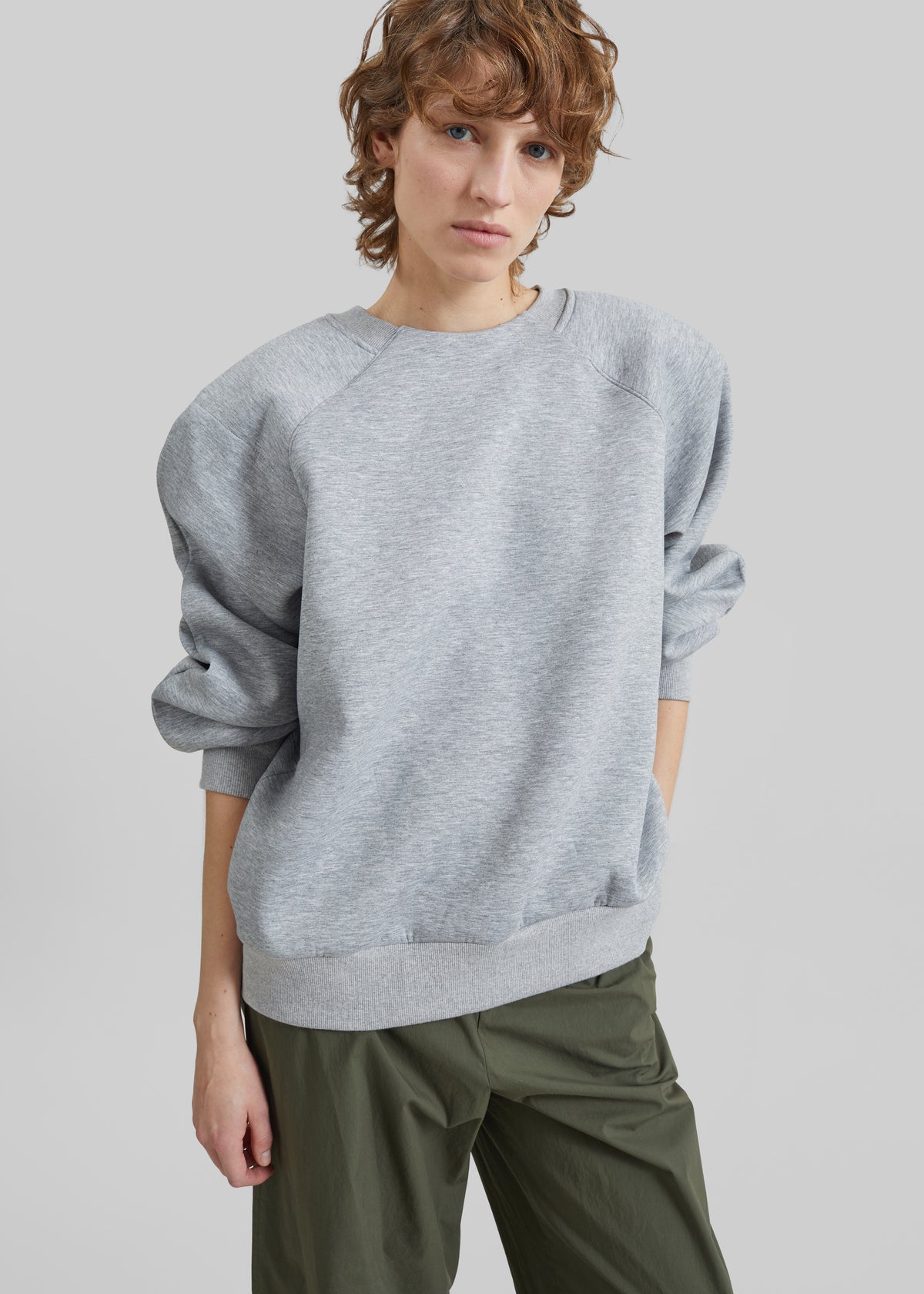Leian Neoprene Padded Sweatshirt - Grey Melange