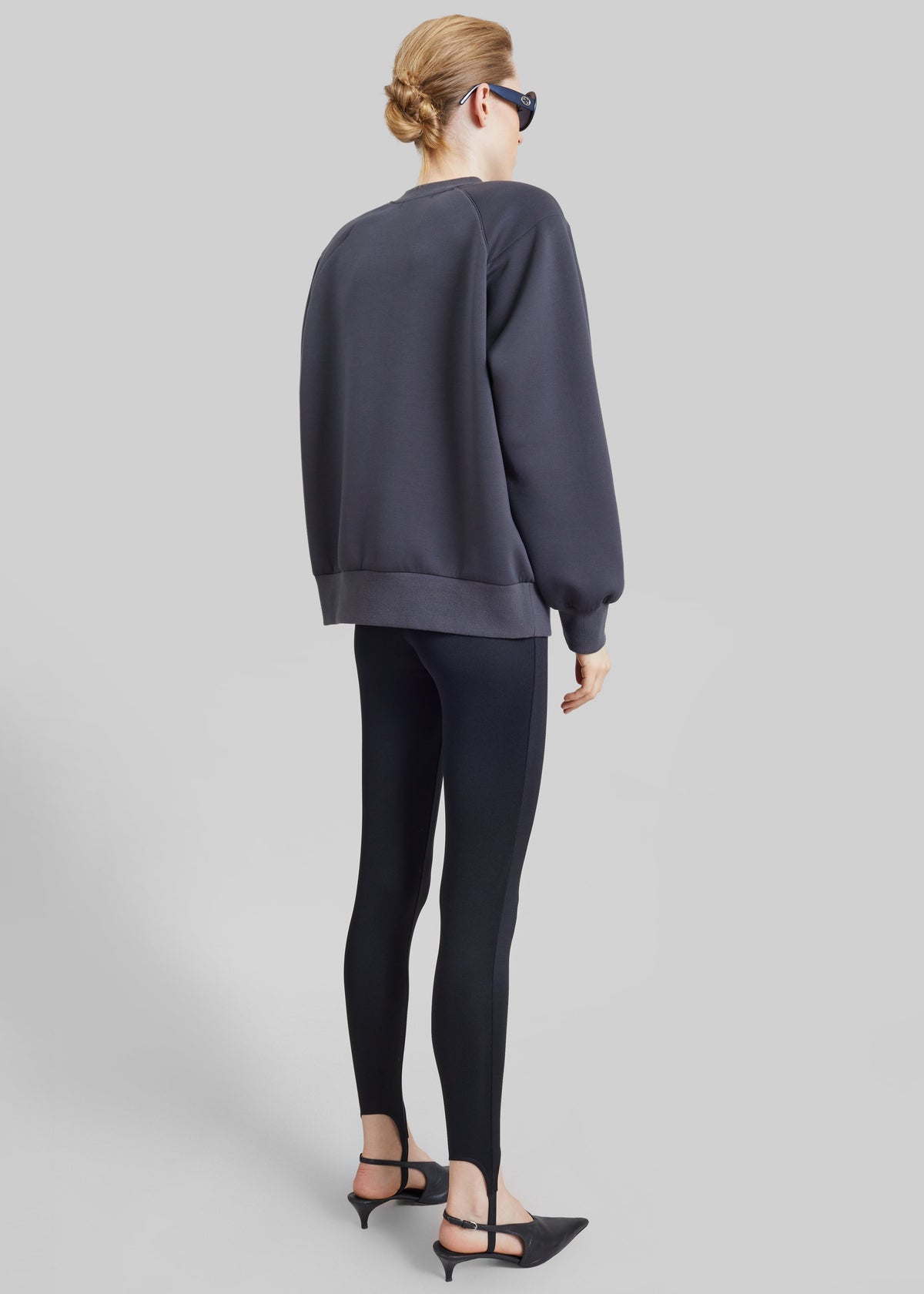 Leian Neoprene Padded Sweatshirt - Grey Melange