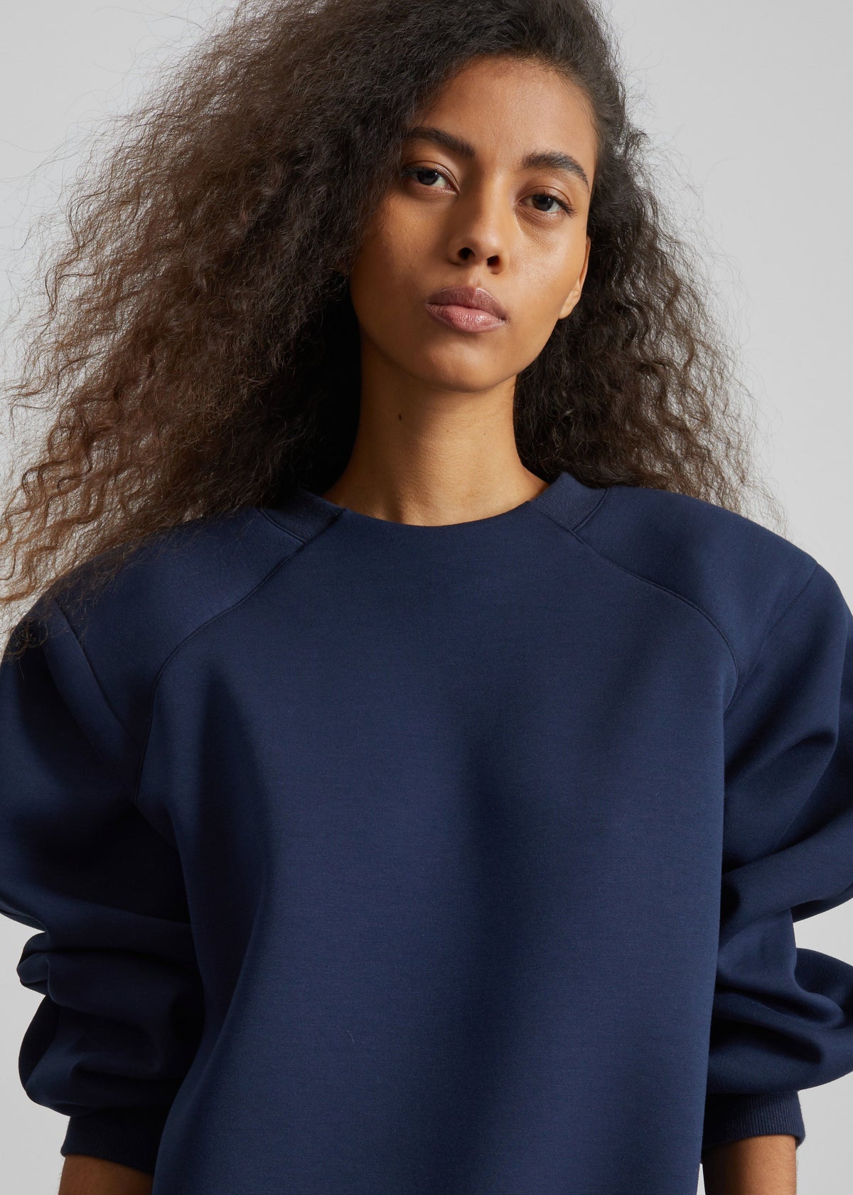 Leian Neoprene Padded Sweatshirt - Navy - 3