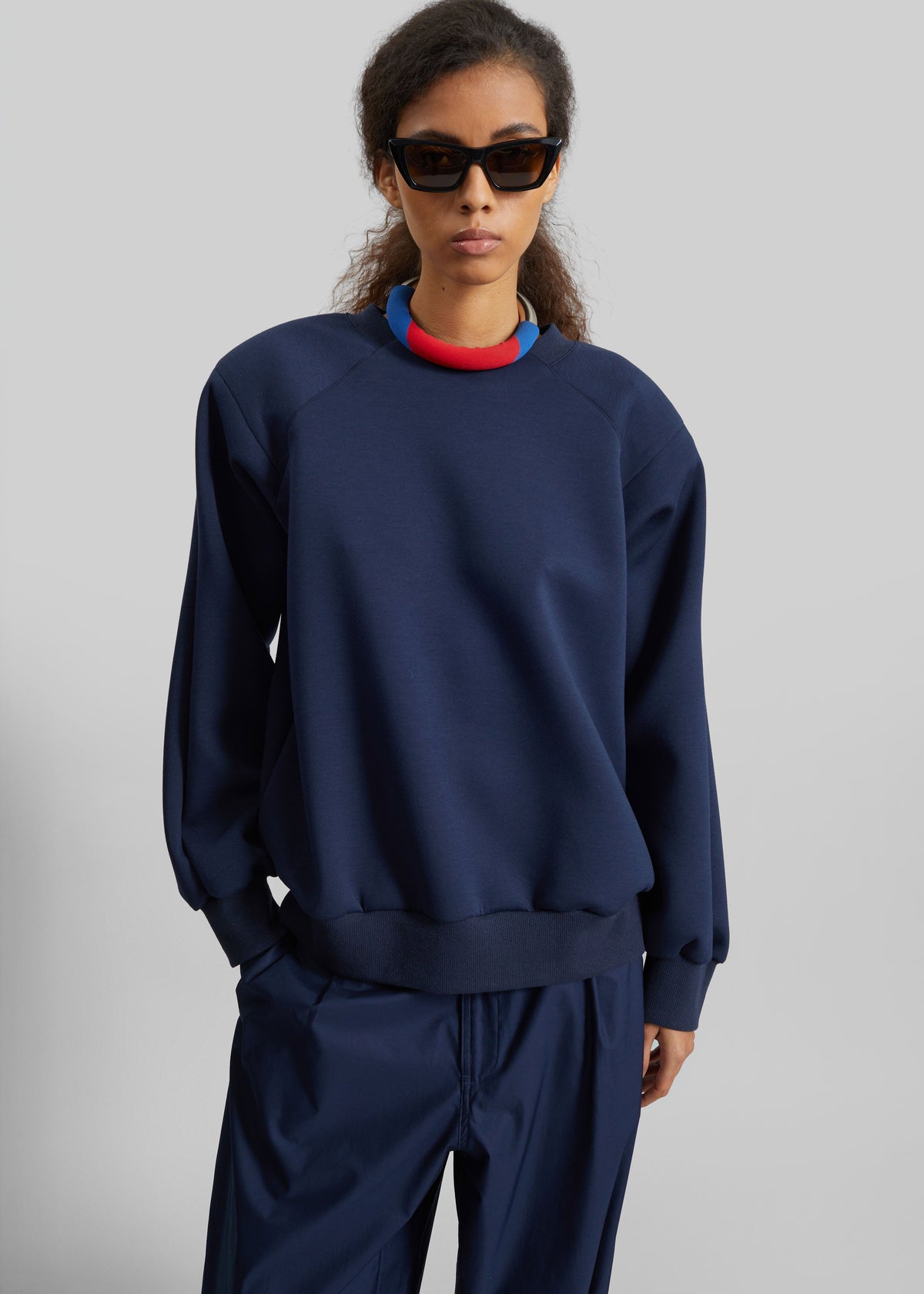 Leian Neoprene Padded Sweatshirt - Navy - 8