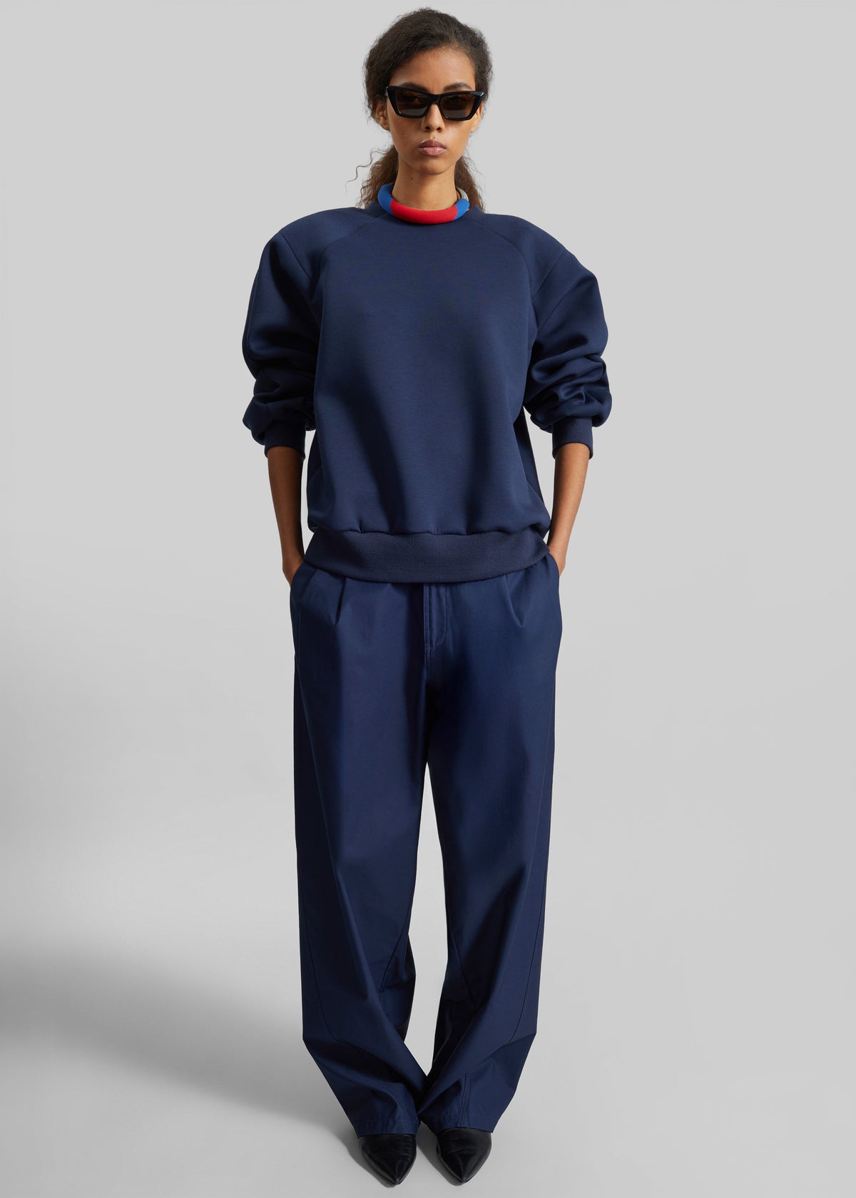 Leian Neoprene Padded Sweatshirt - Navy - 7