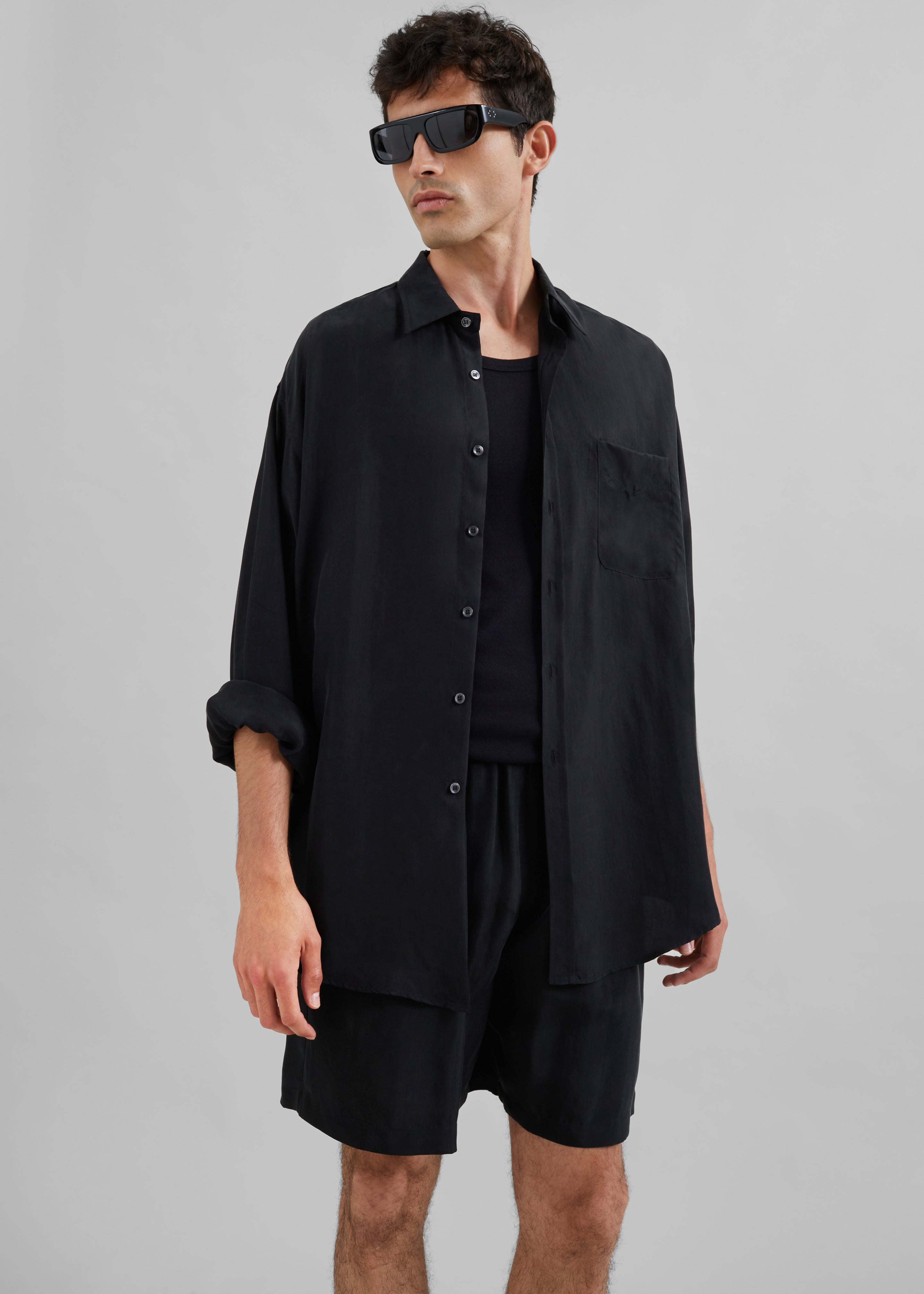 Leland Silky Shirt - Black - 5