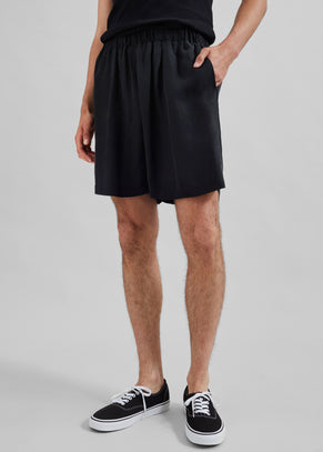 Leland Silky Boxer Shorts - Black