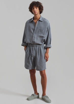 Leland Silky Boxer Shorts - Charcoal