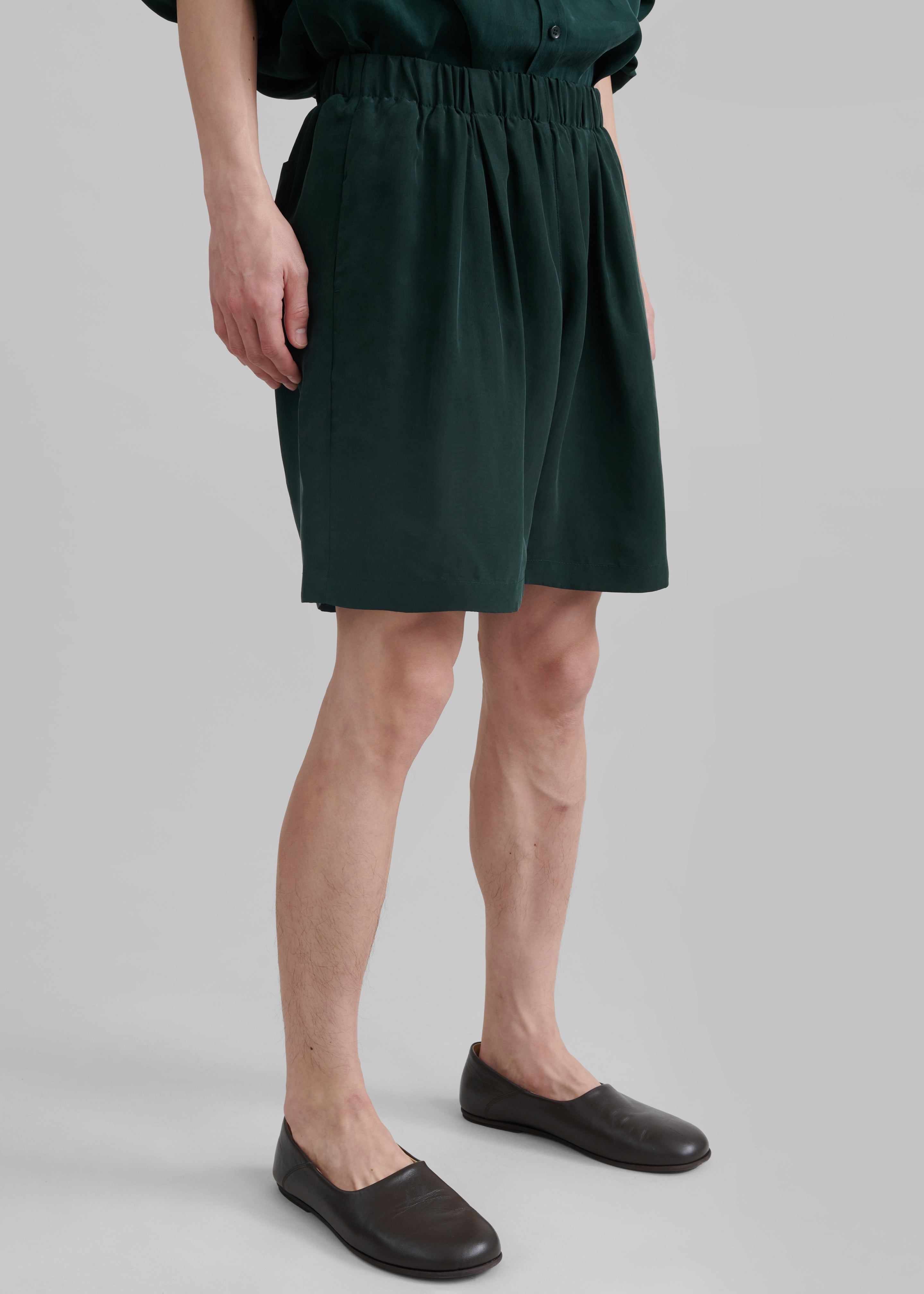 Leland Silky Boxer Shorts - Forest Green - 4