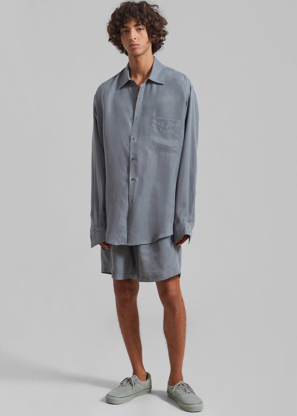 Leland Silky Shirt - Charcoal - 1