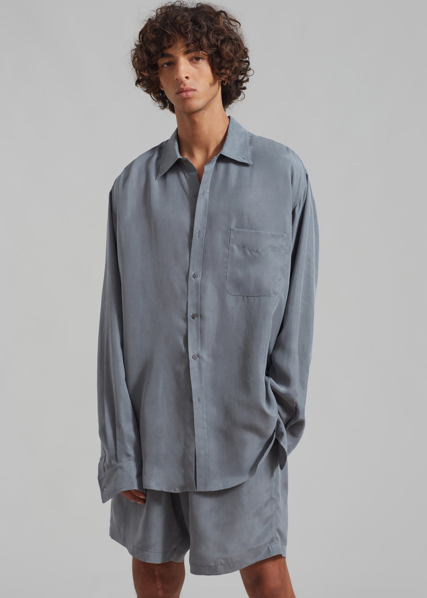 Leland Silky Shirt - Charcoal