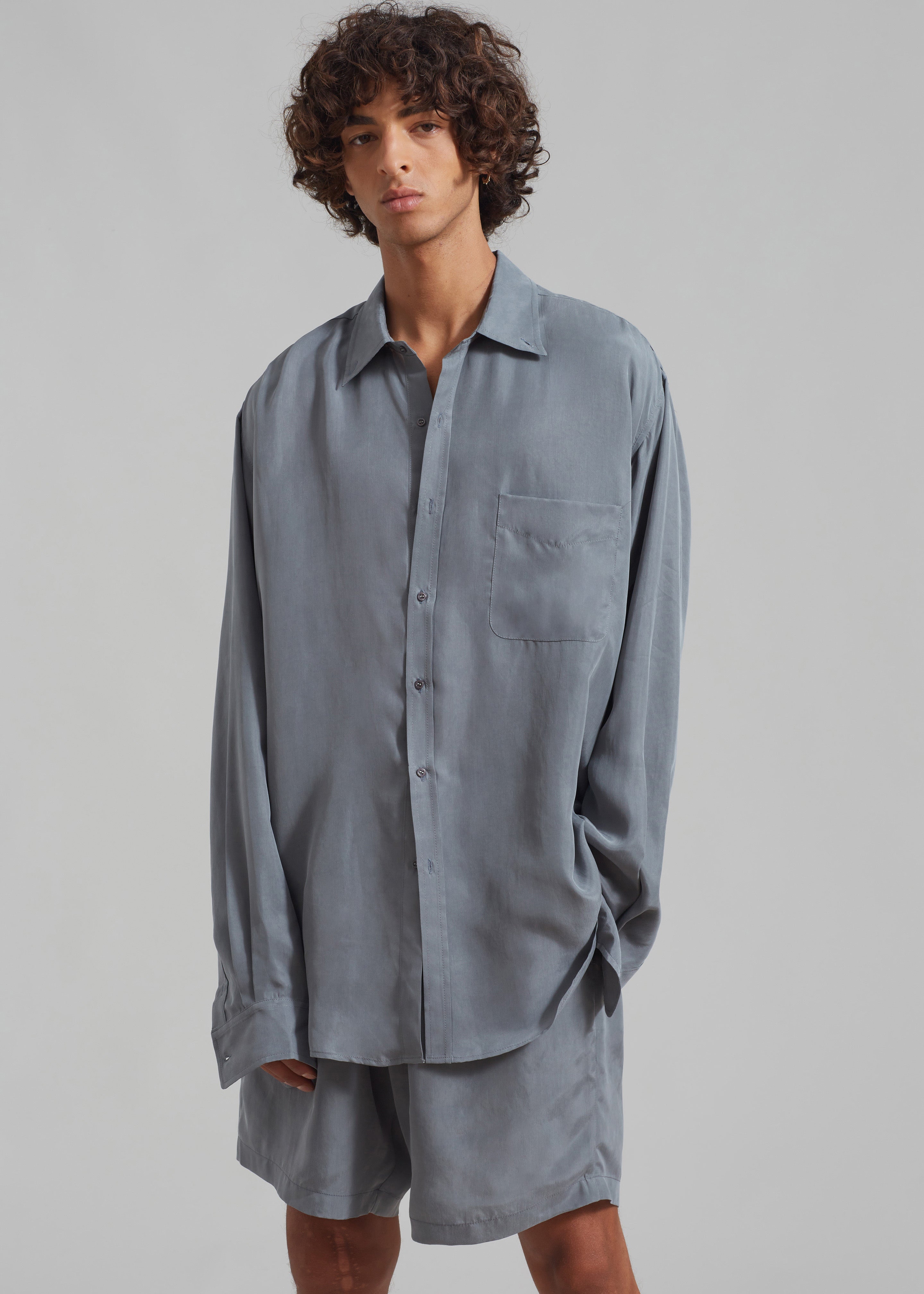 Leland Silky Shirt - Charcoal - 1