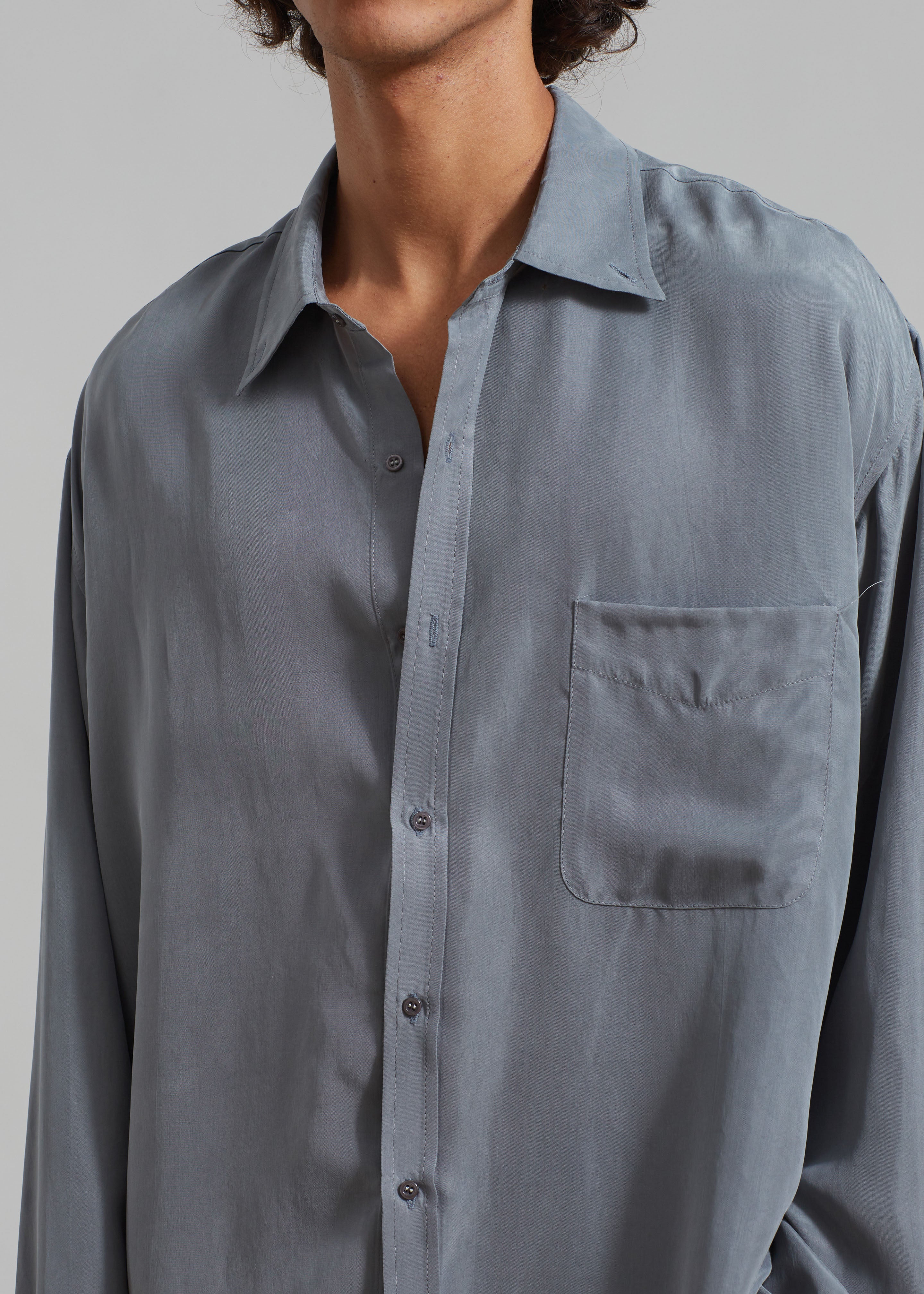 Leland Silky Shirt - Charcoal - 3