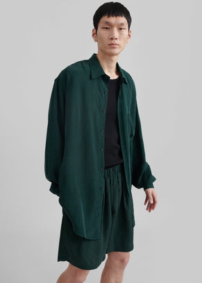 Leland Silky Shirt - Forest Green