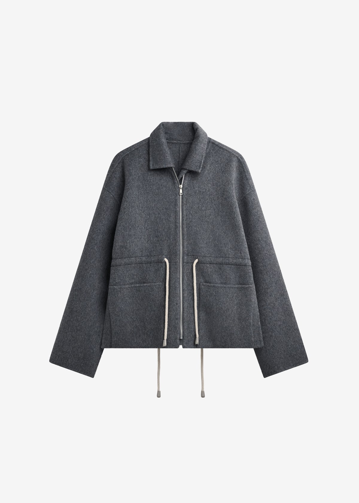 Lemvig Wool Drawstring Jacket - Grey - 10