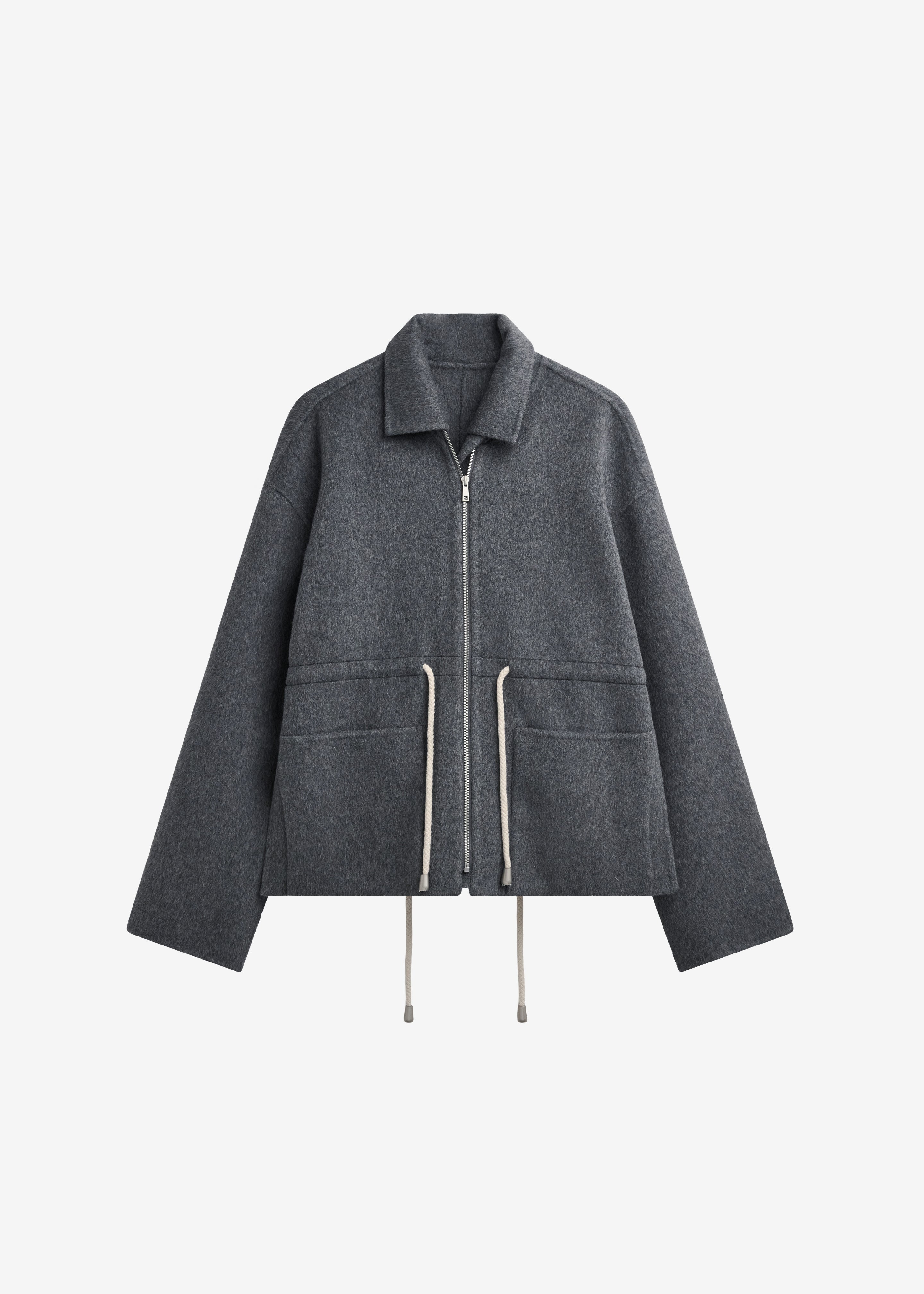 Lemvig Wool Drawstring Jacket - Grey - 10