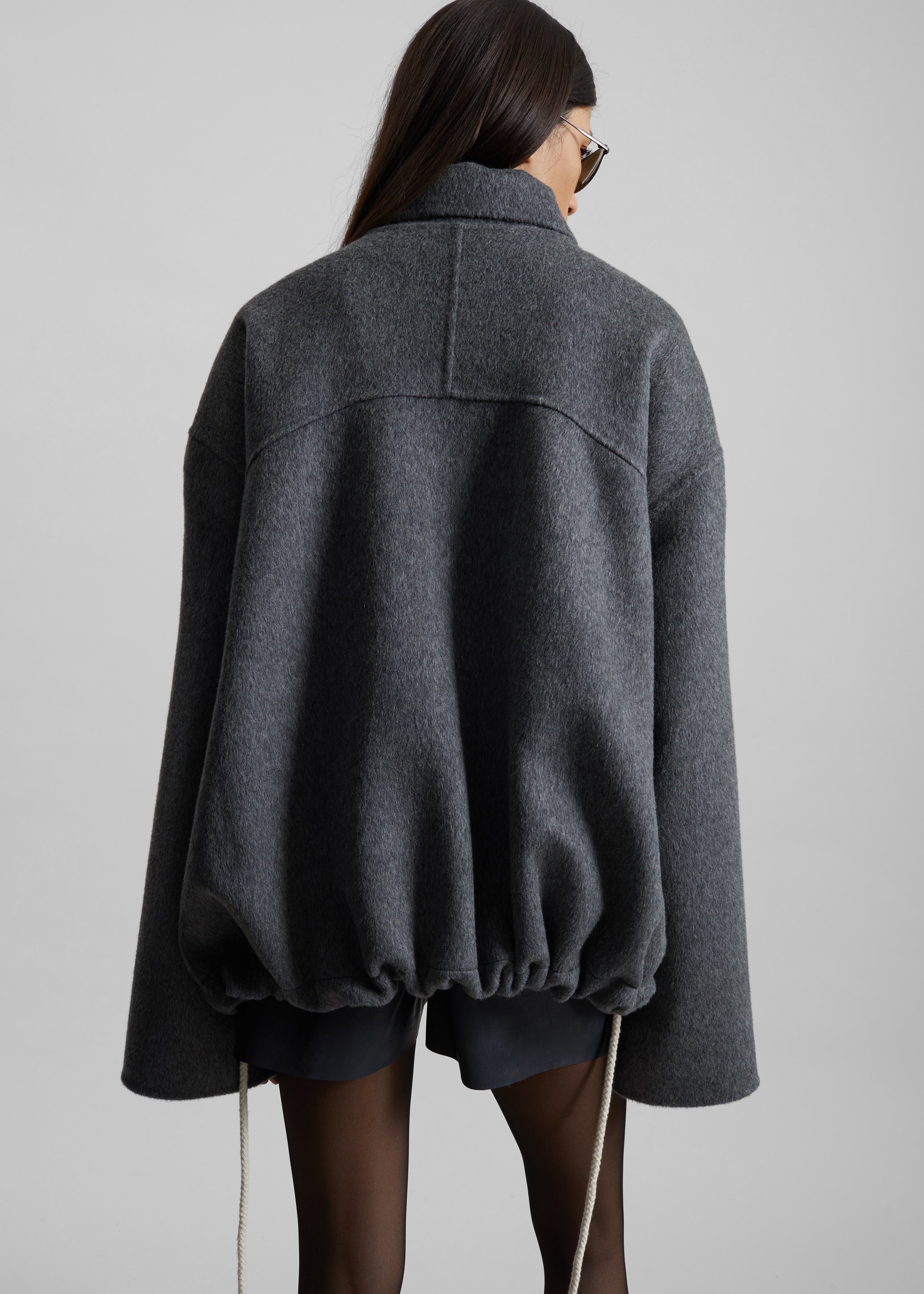 Lemvig Wool Drawstring Jacket - Grey - 8