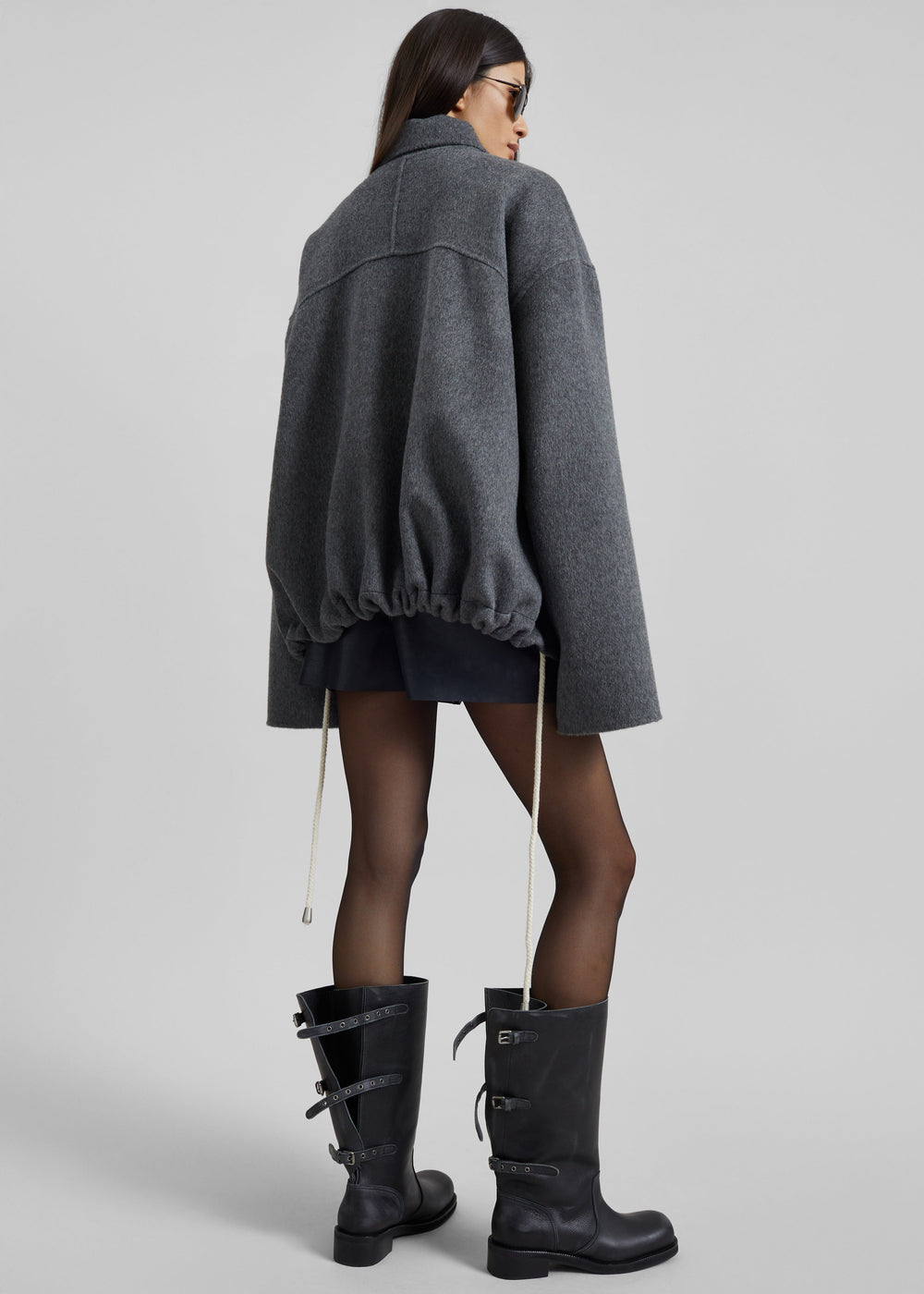 Lemvig Wool Drawstring Jacket - Grey - 1