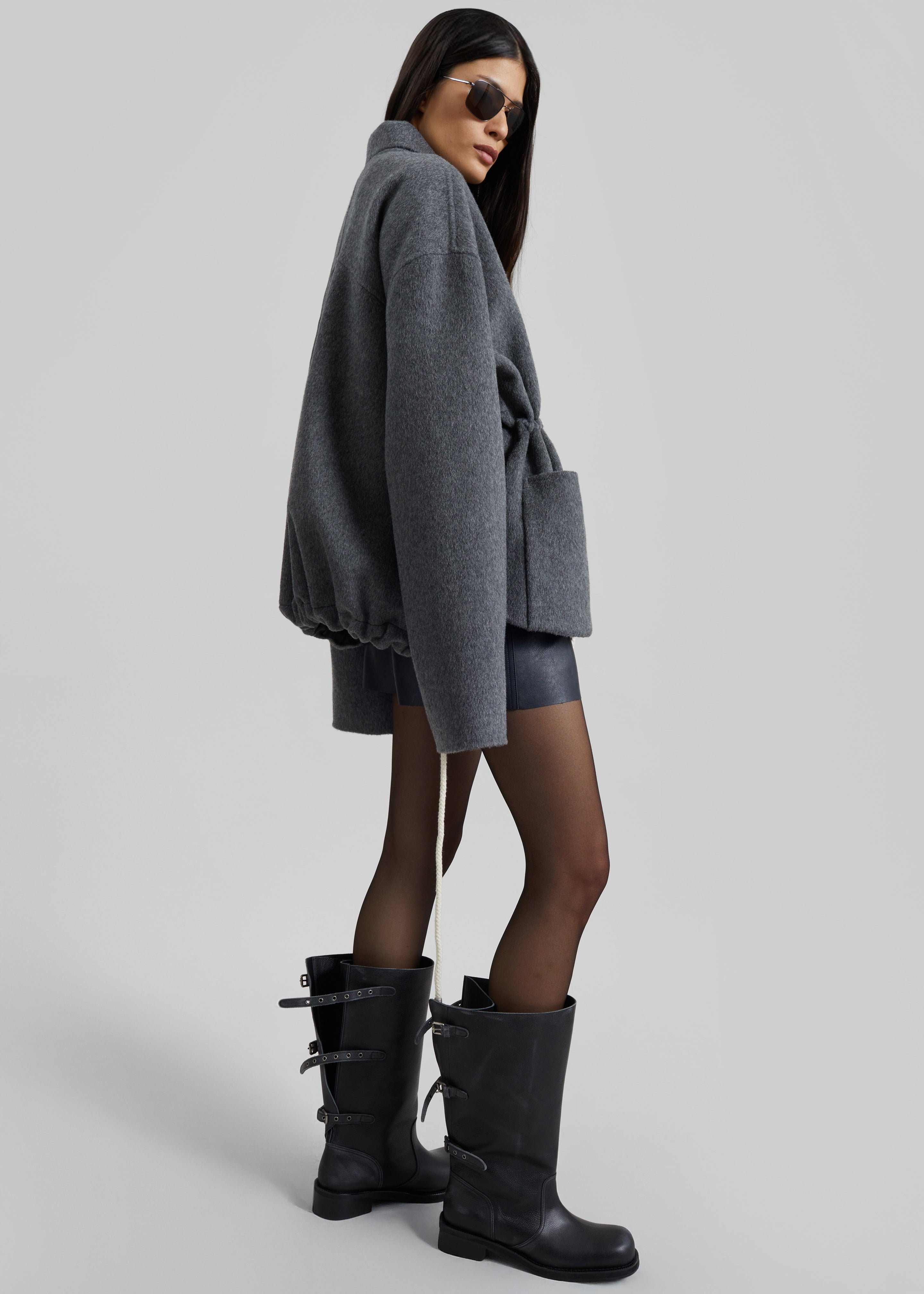 Lemvig Wool Drawstring Jacket - Grey - 7