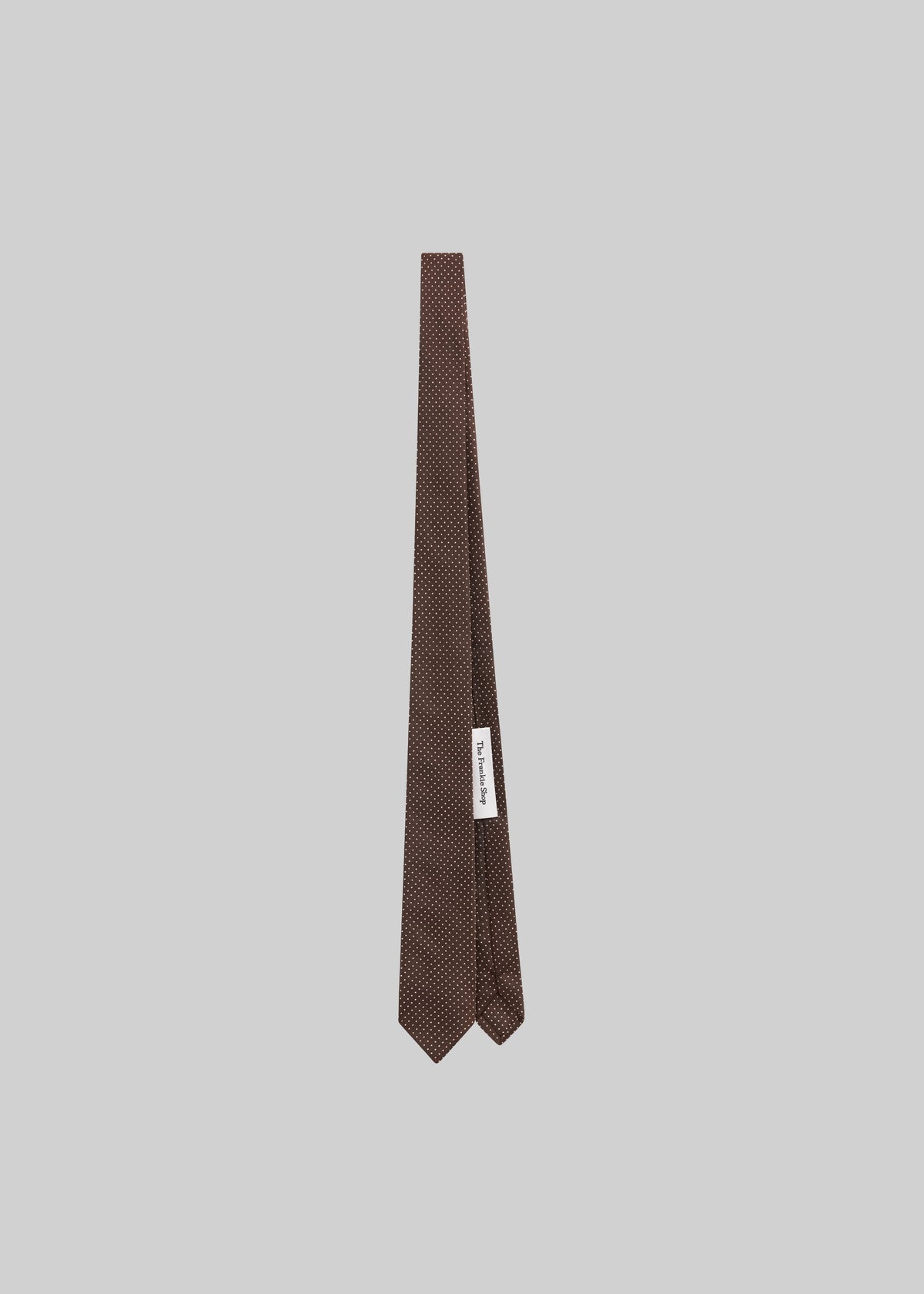 Lene Dotted Jacquard Tie - Brown/White - 3