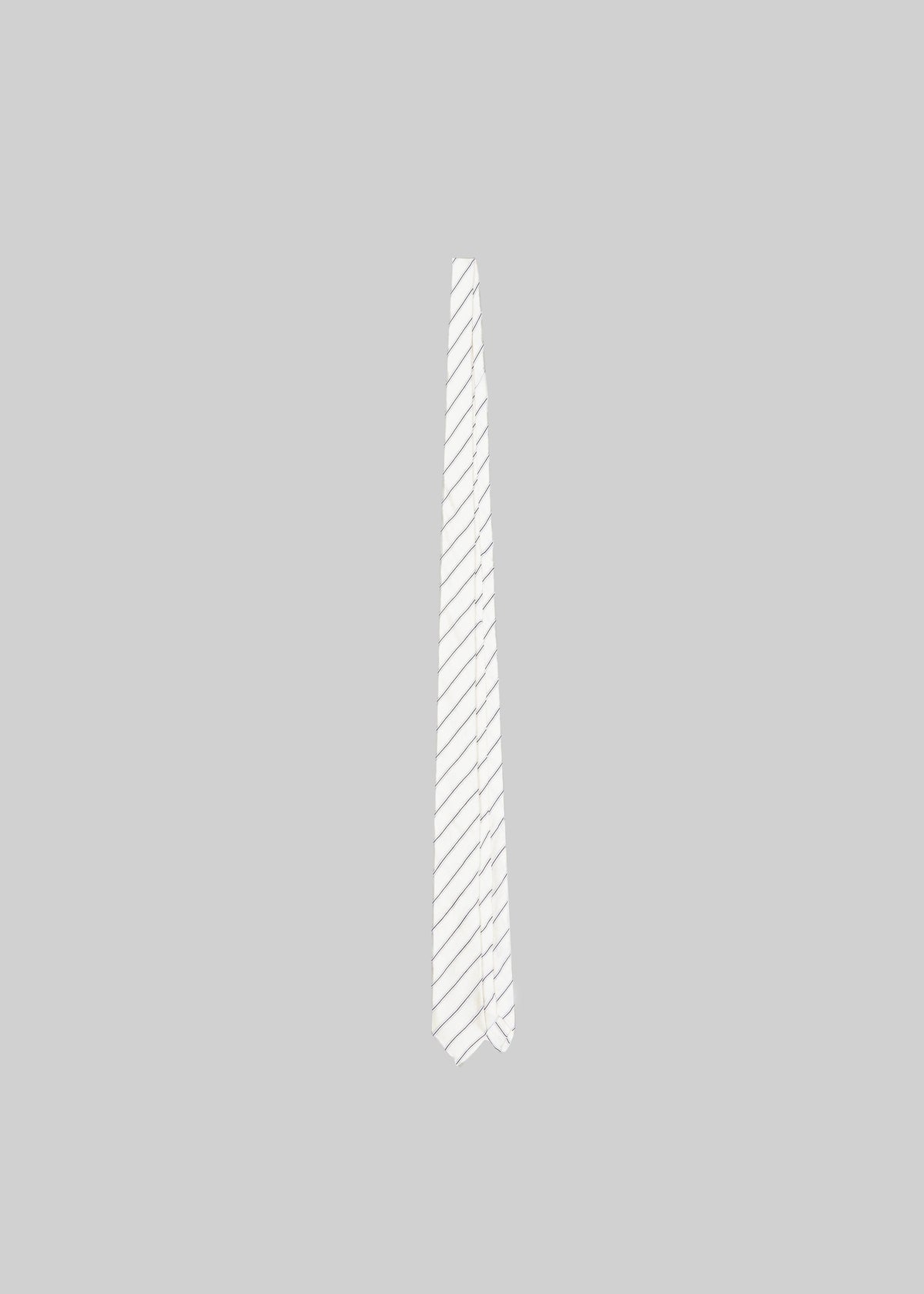 Lene Striped Silk Tie - Cream/Navy Stripe - 4