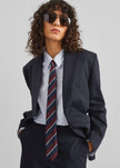 Lene Striped Tie - Burgundy