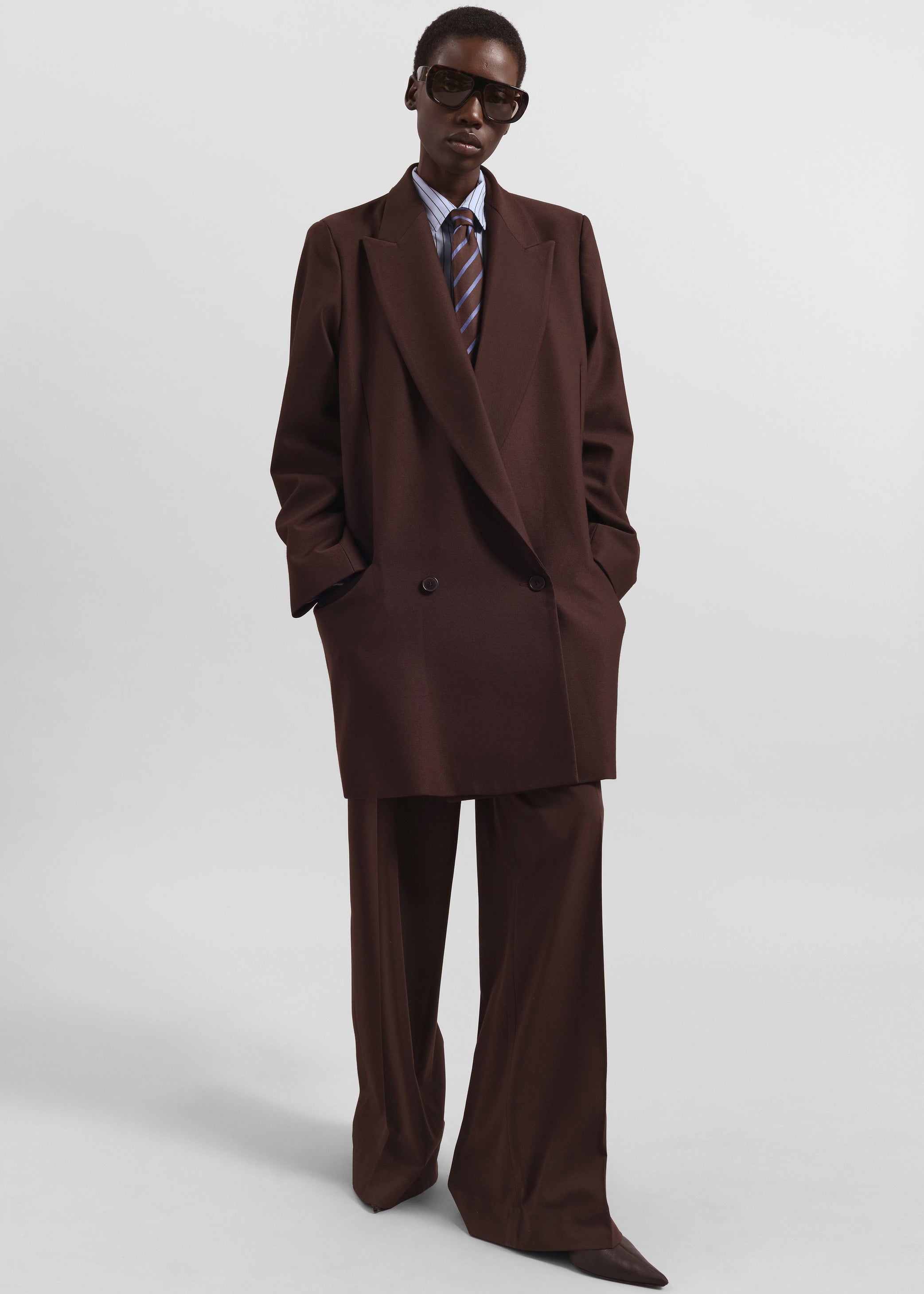 Shop the look image for Lene Striped Tie - Brown