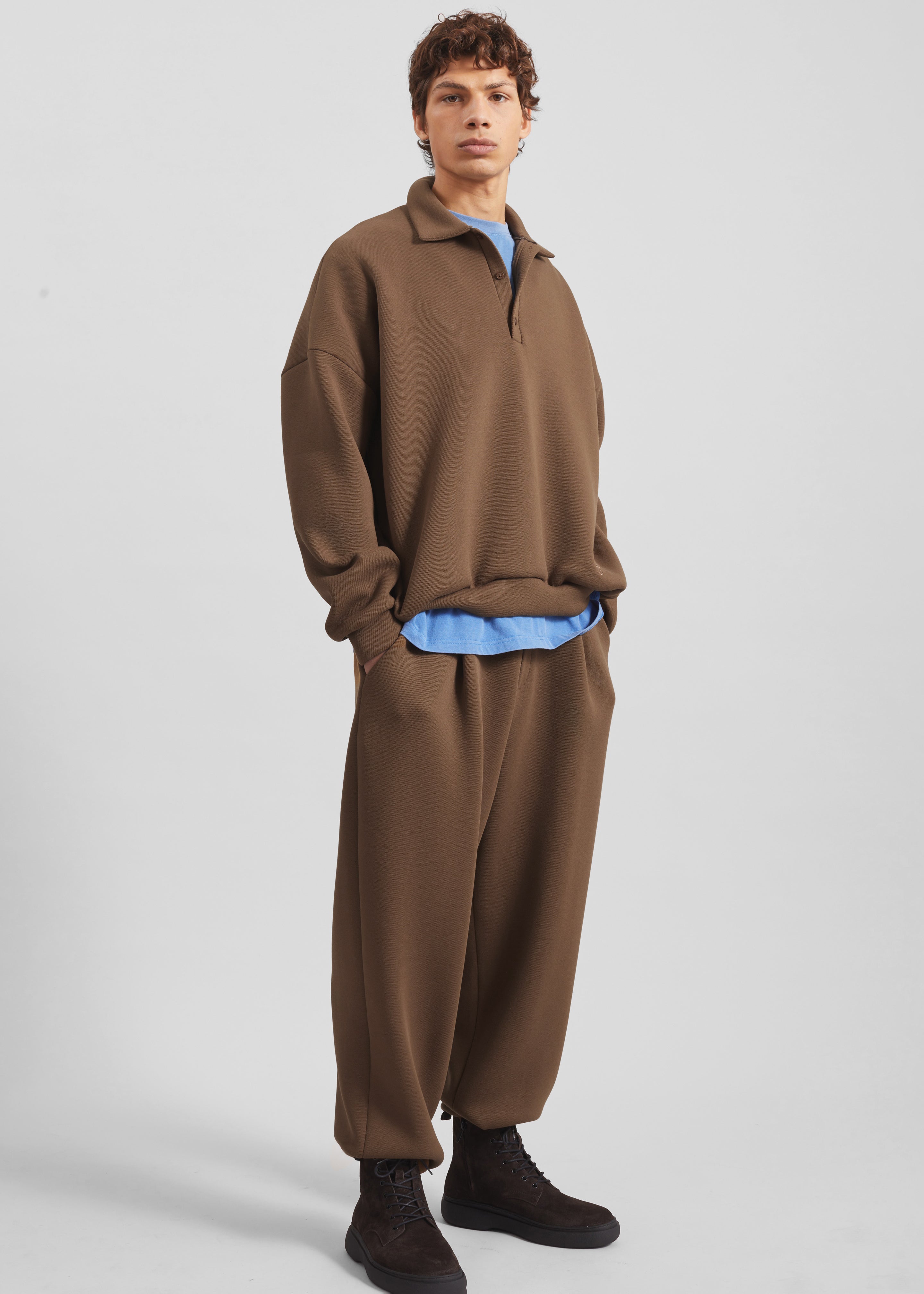 Lenham Polo Sweatshirt - Dark Camel - 4