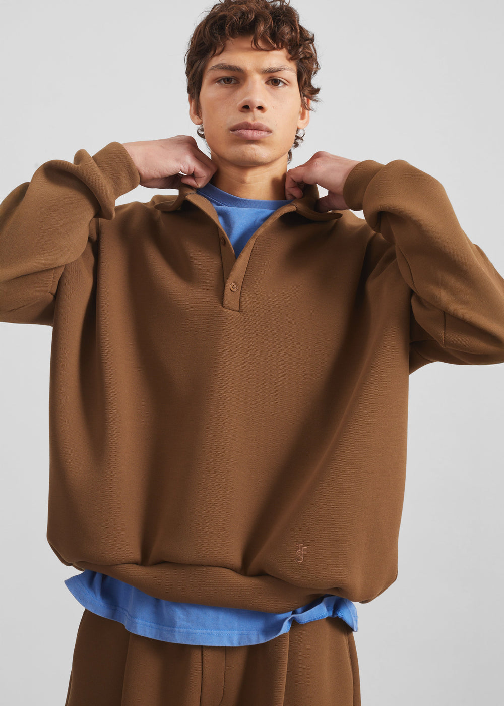 Lenham Polo Sweatshirt - Dark Camel
