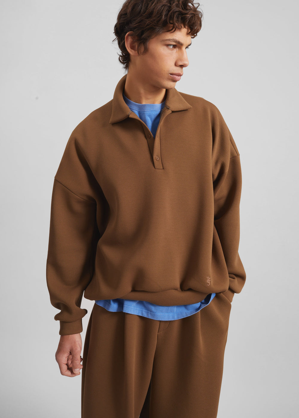 Lenham Polo Sweatshirt - Dark Camel - 1
