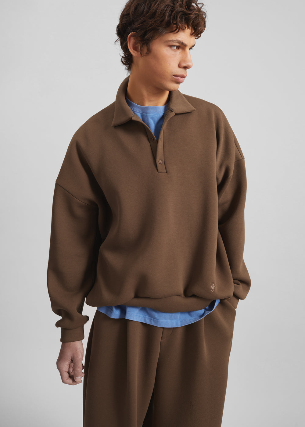 Lenham Polo Sweatshirt - Dark Camel - 1