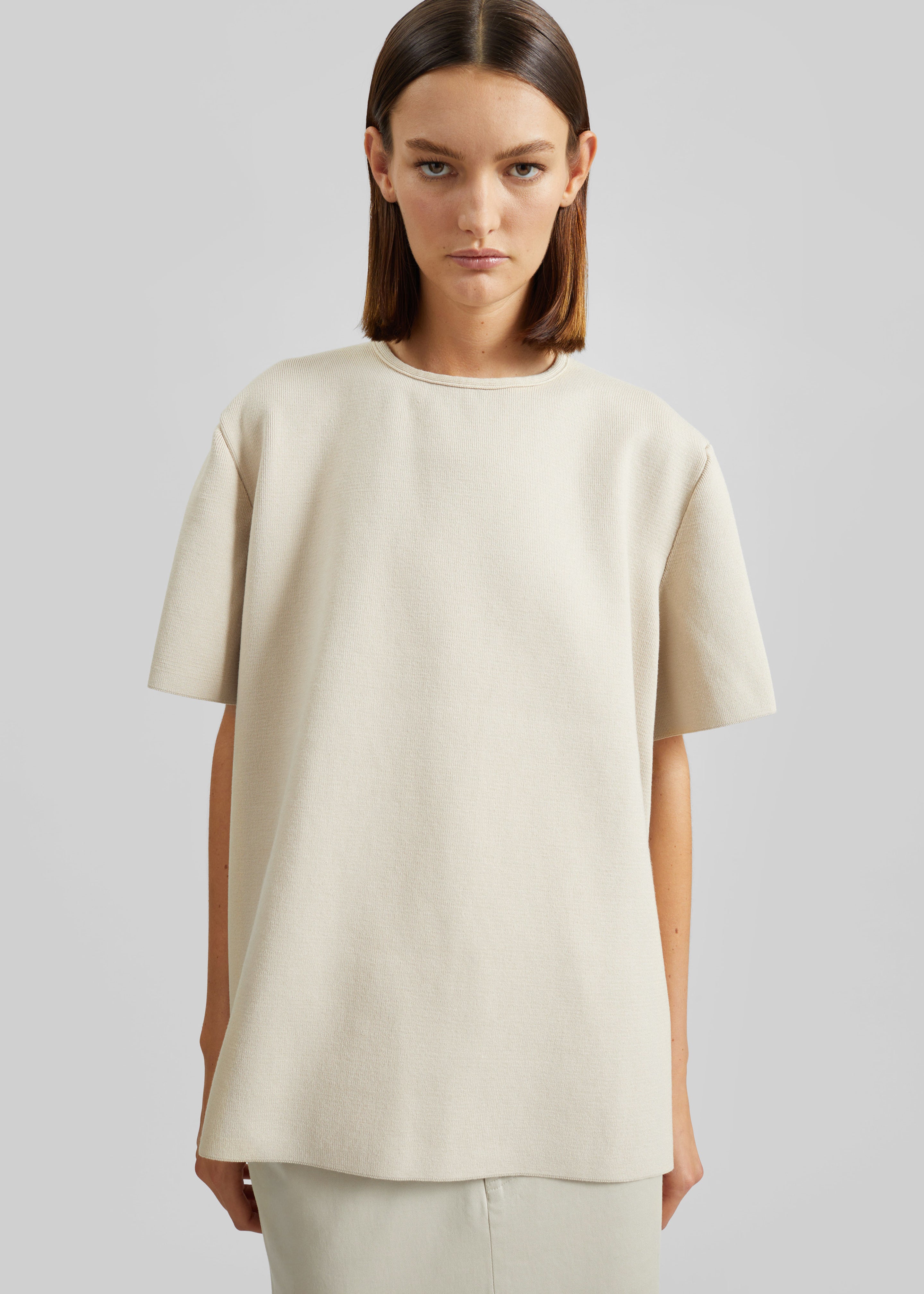Leni Knit Oversized Top - Beige - 4