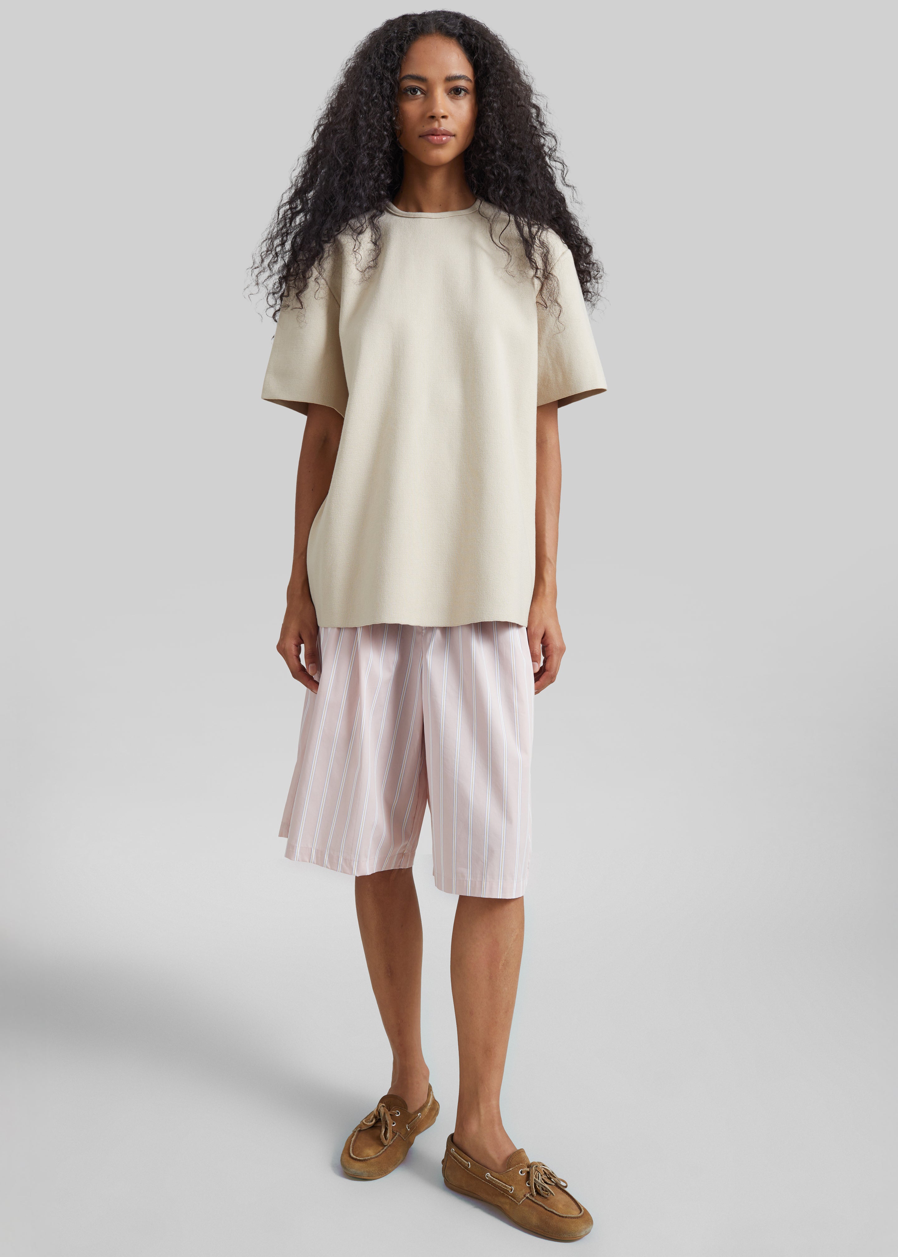 Leni Knit Oversized Top - Beige - 7