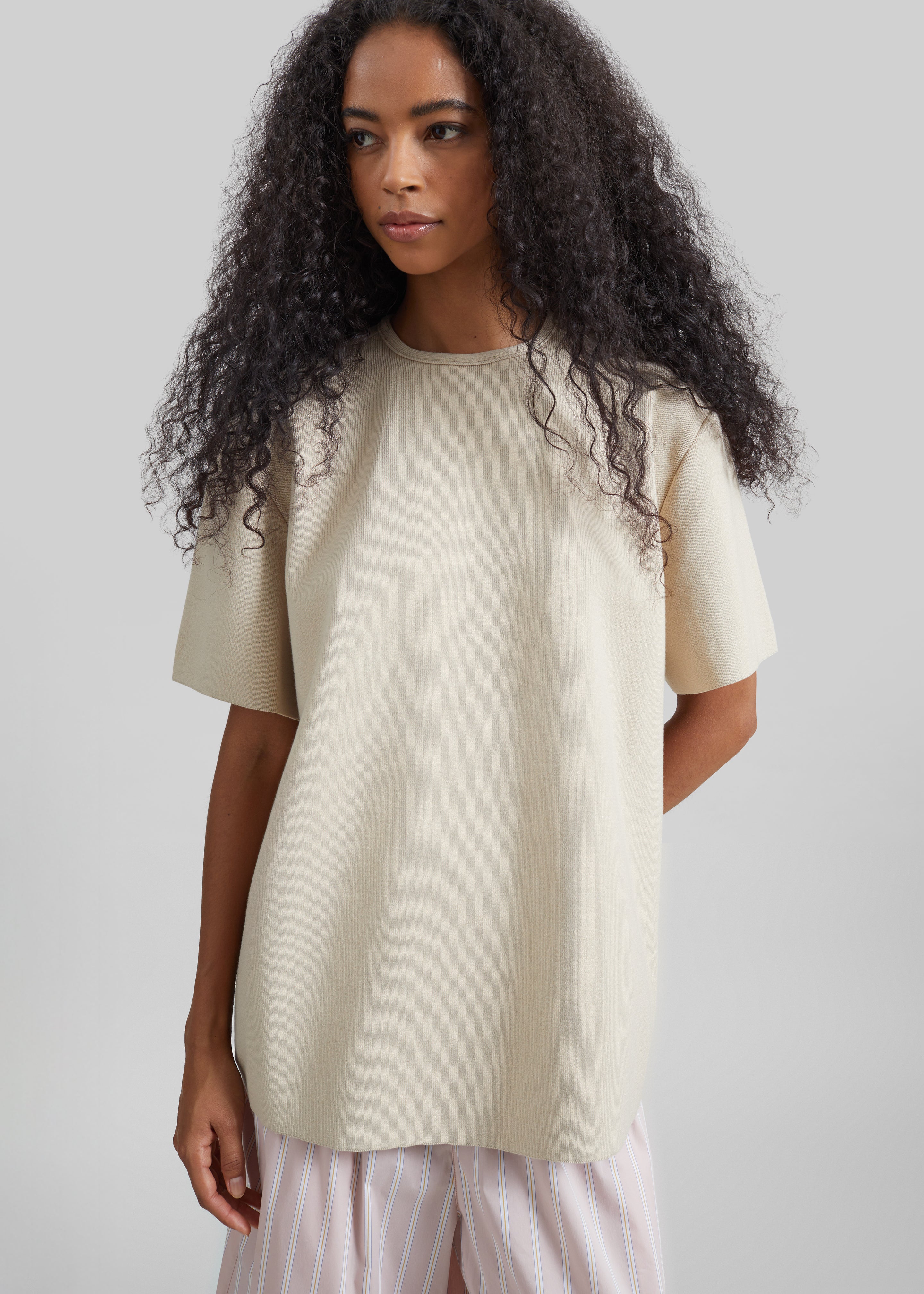 Leni Knit Oversized Top - Beige - 10