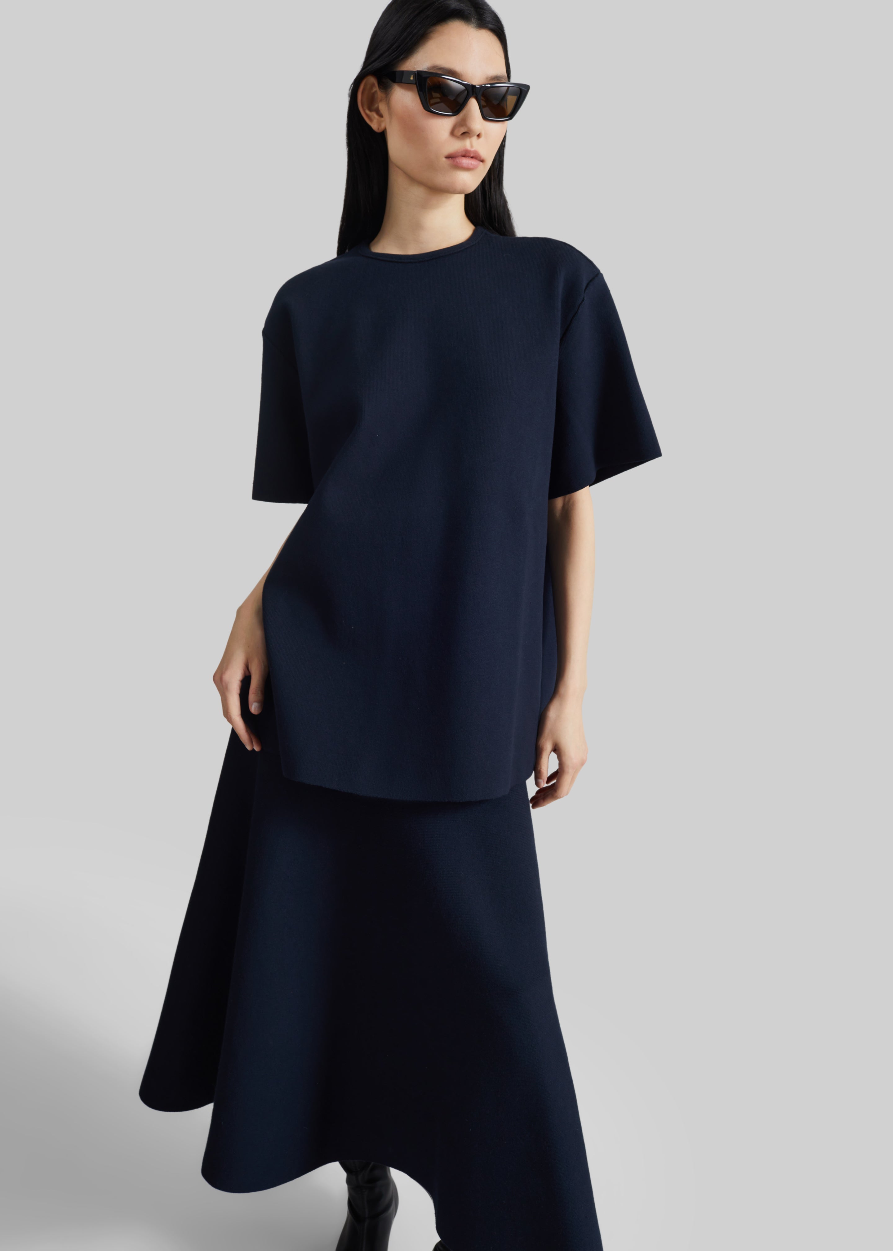 Leni Knit Oversized Top - Navy - 1