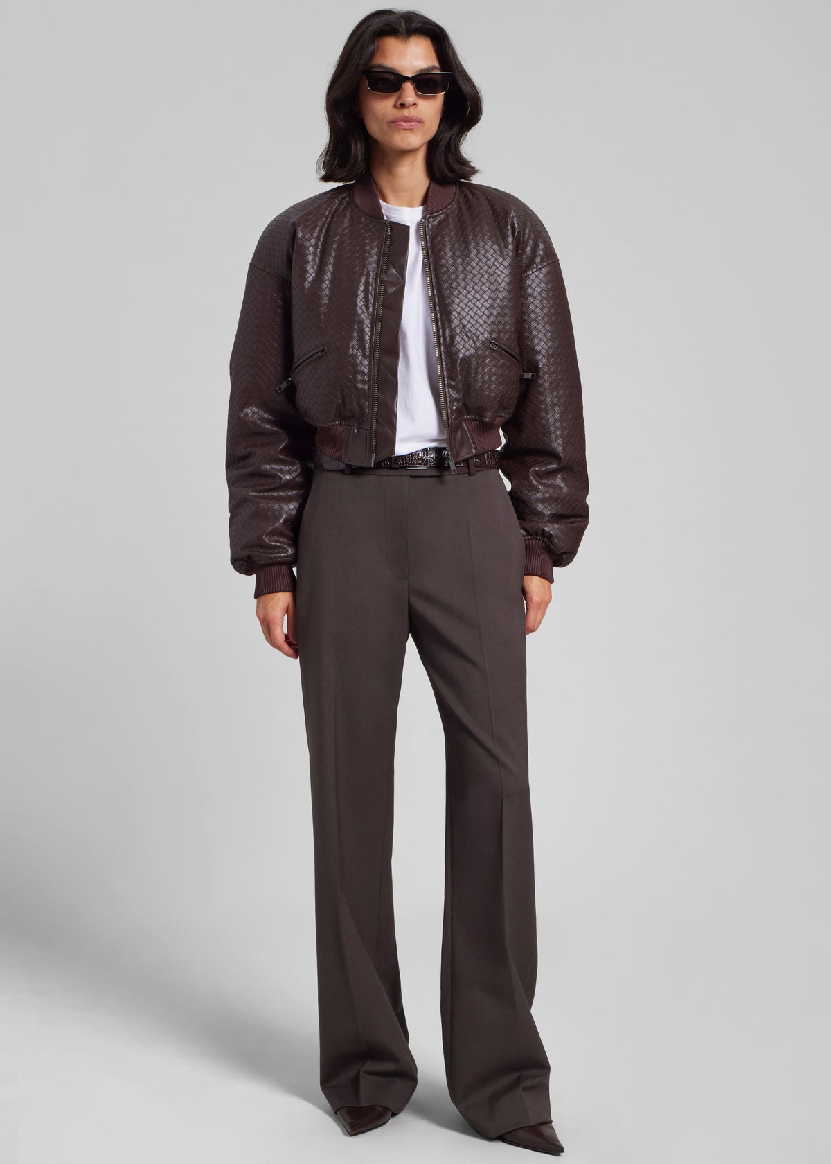 Lenora Straight Trousers - Brown - 8