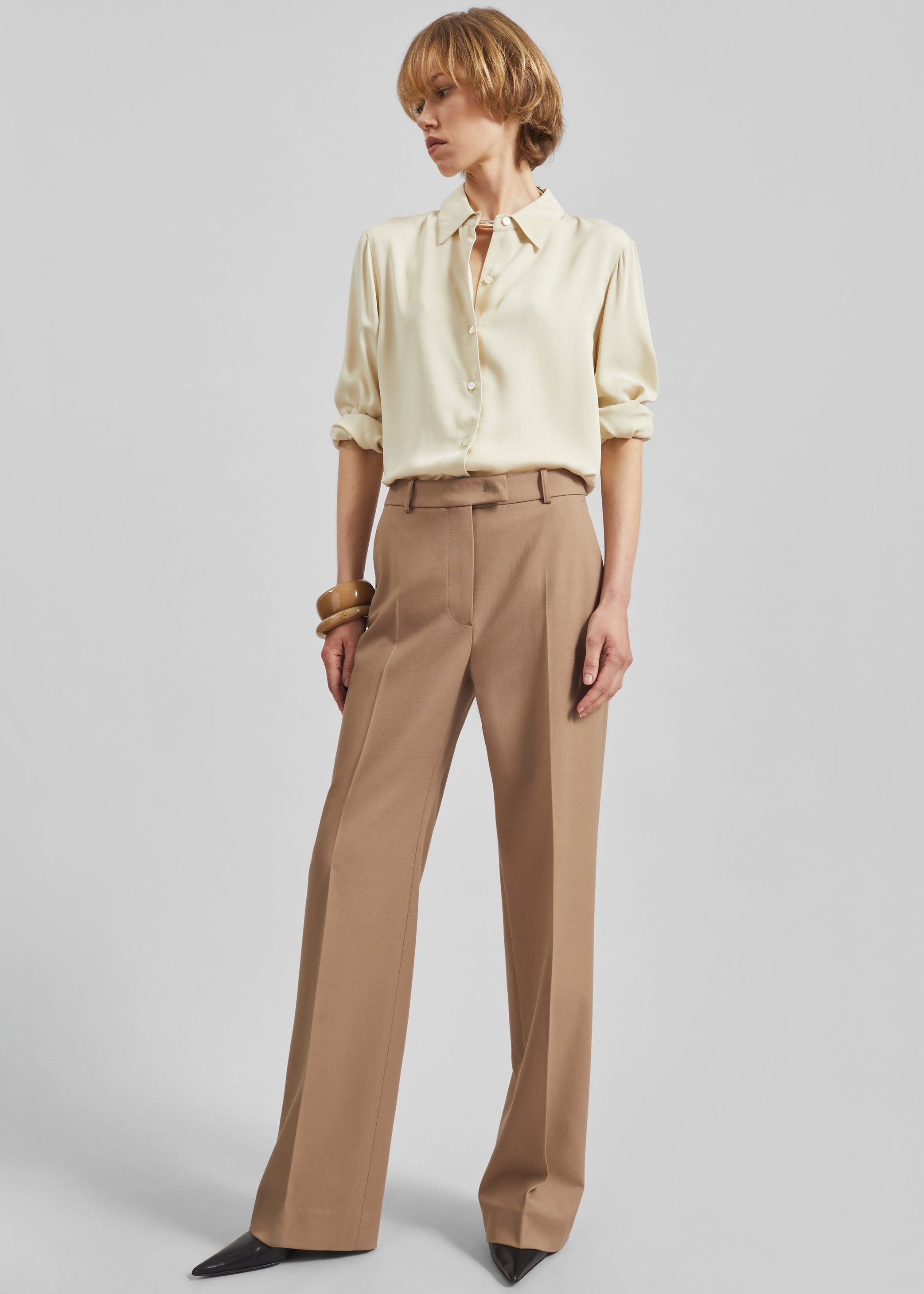 Shop the look image for Lenora Straight Trousers - Camel