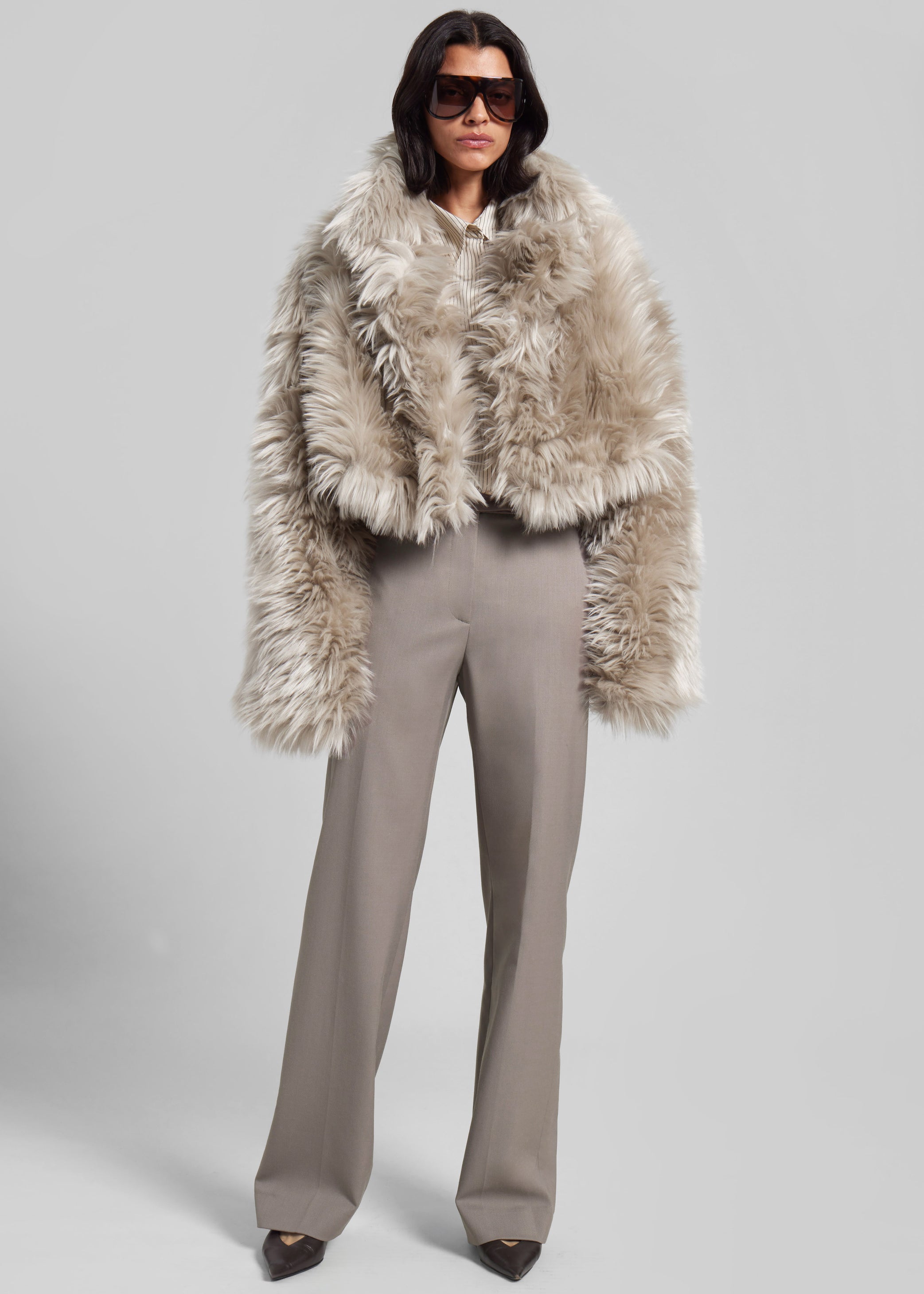 Shop the look image for Lenora Straight Trousers - Taupe
