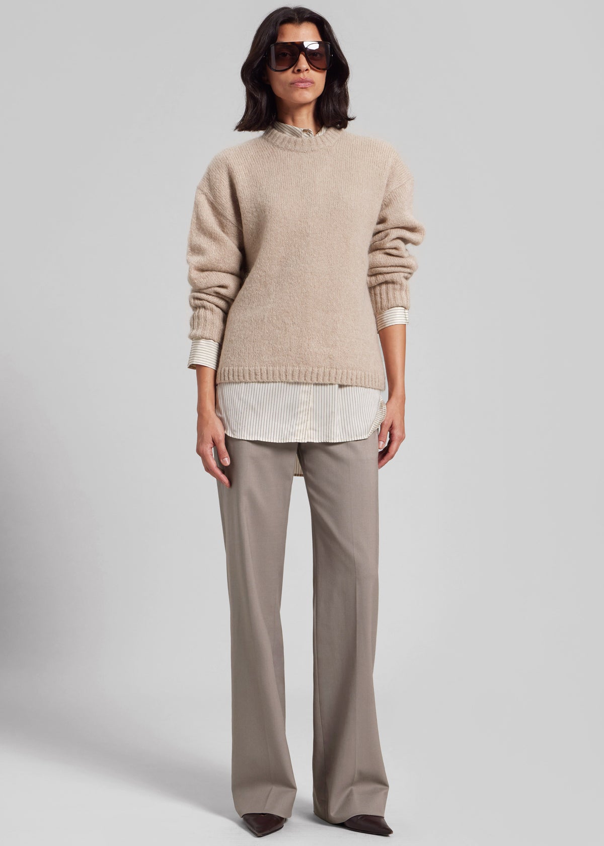 Lenora Straight Trousers - Taupe - 4