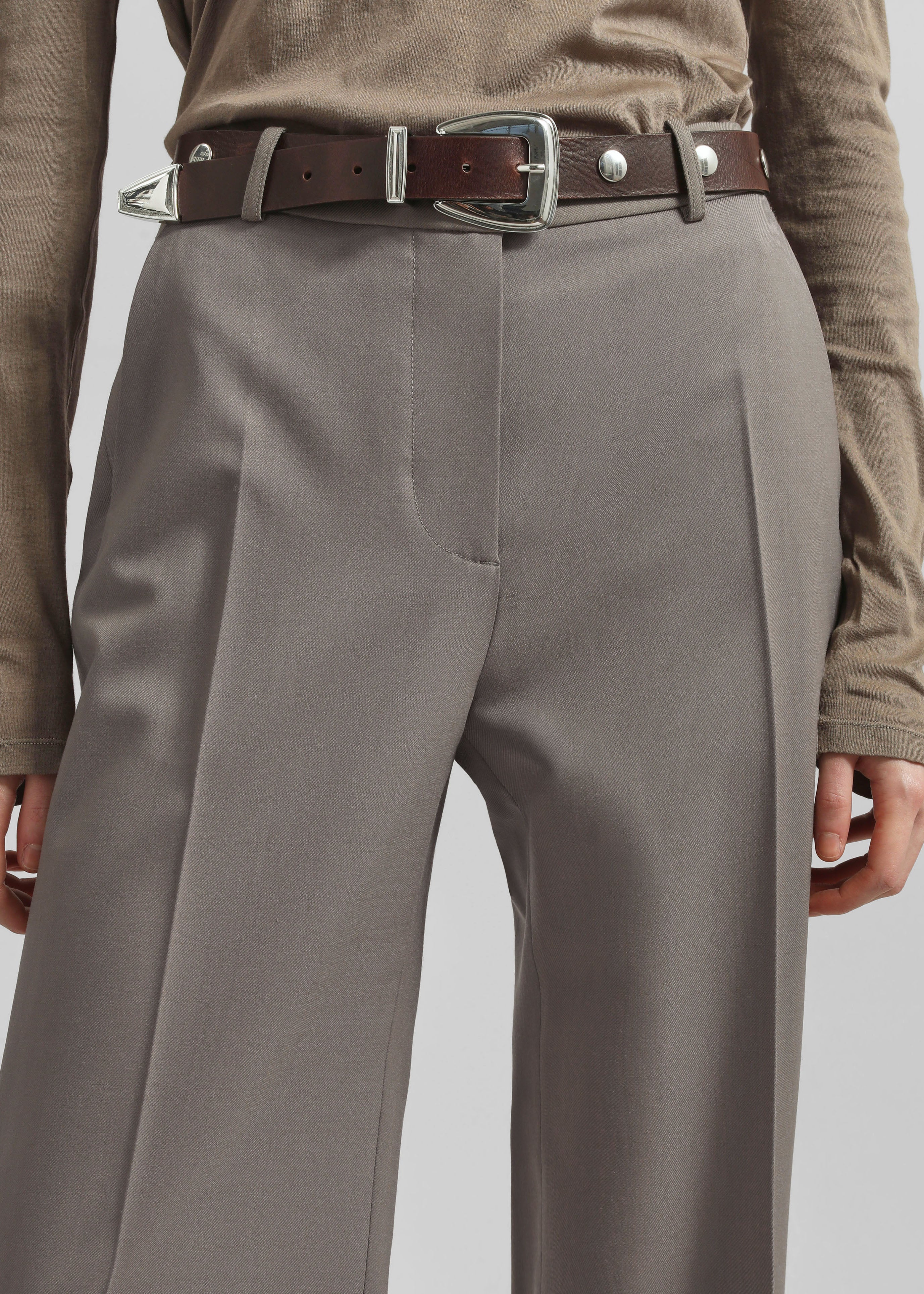Lenora Straight Trousers - Taupe - 3