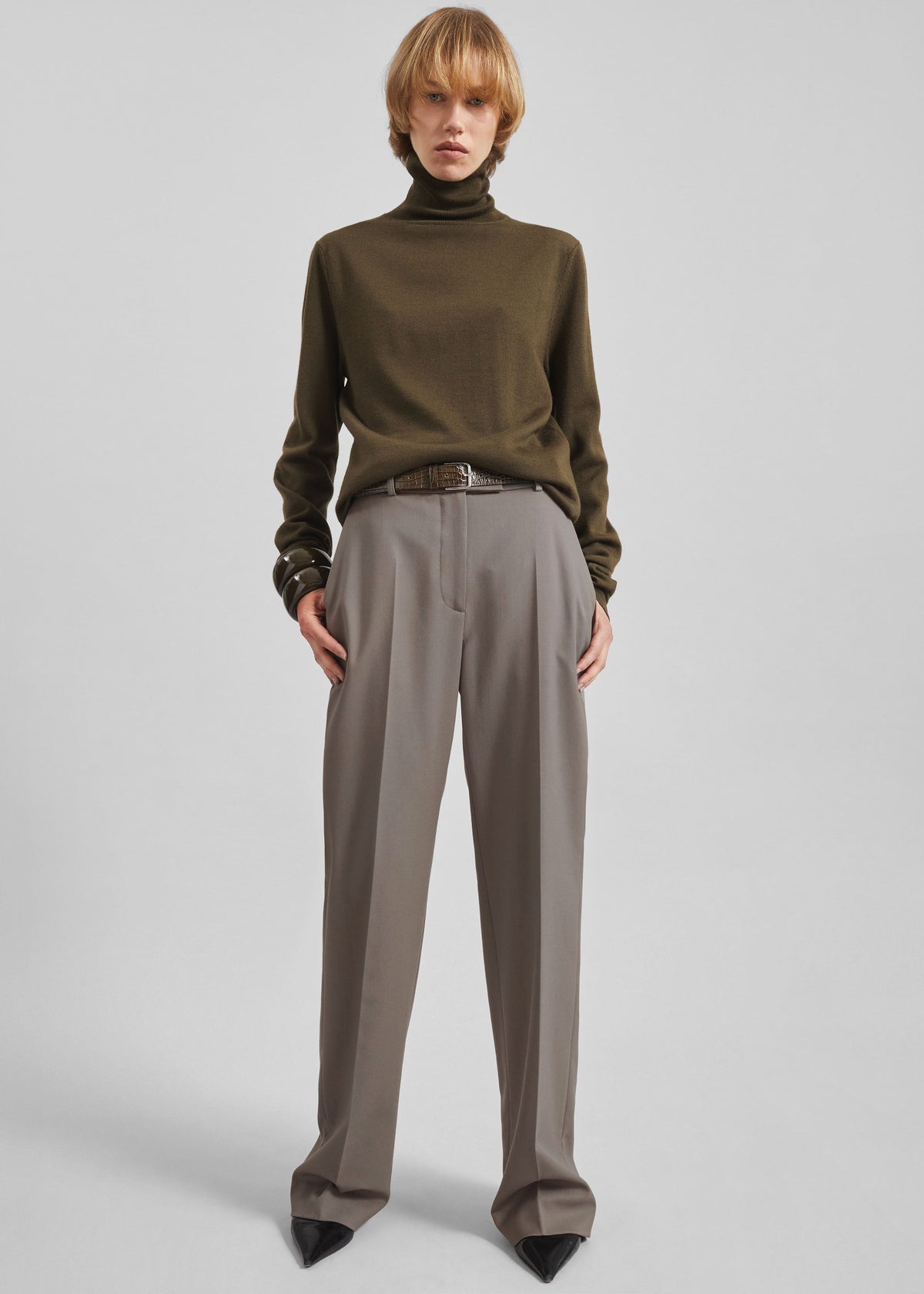 Lenora Straight Trousers - Taupe - 4