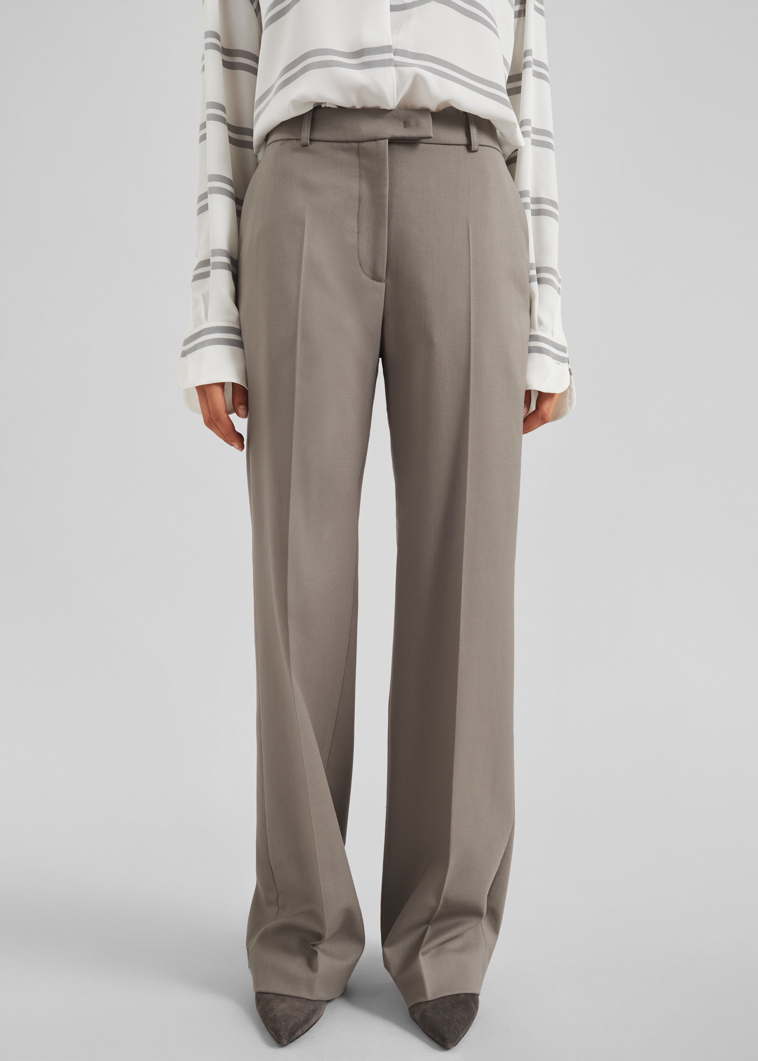 Lenora Straight Trousers - Taupe - 7