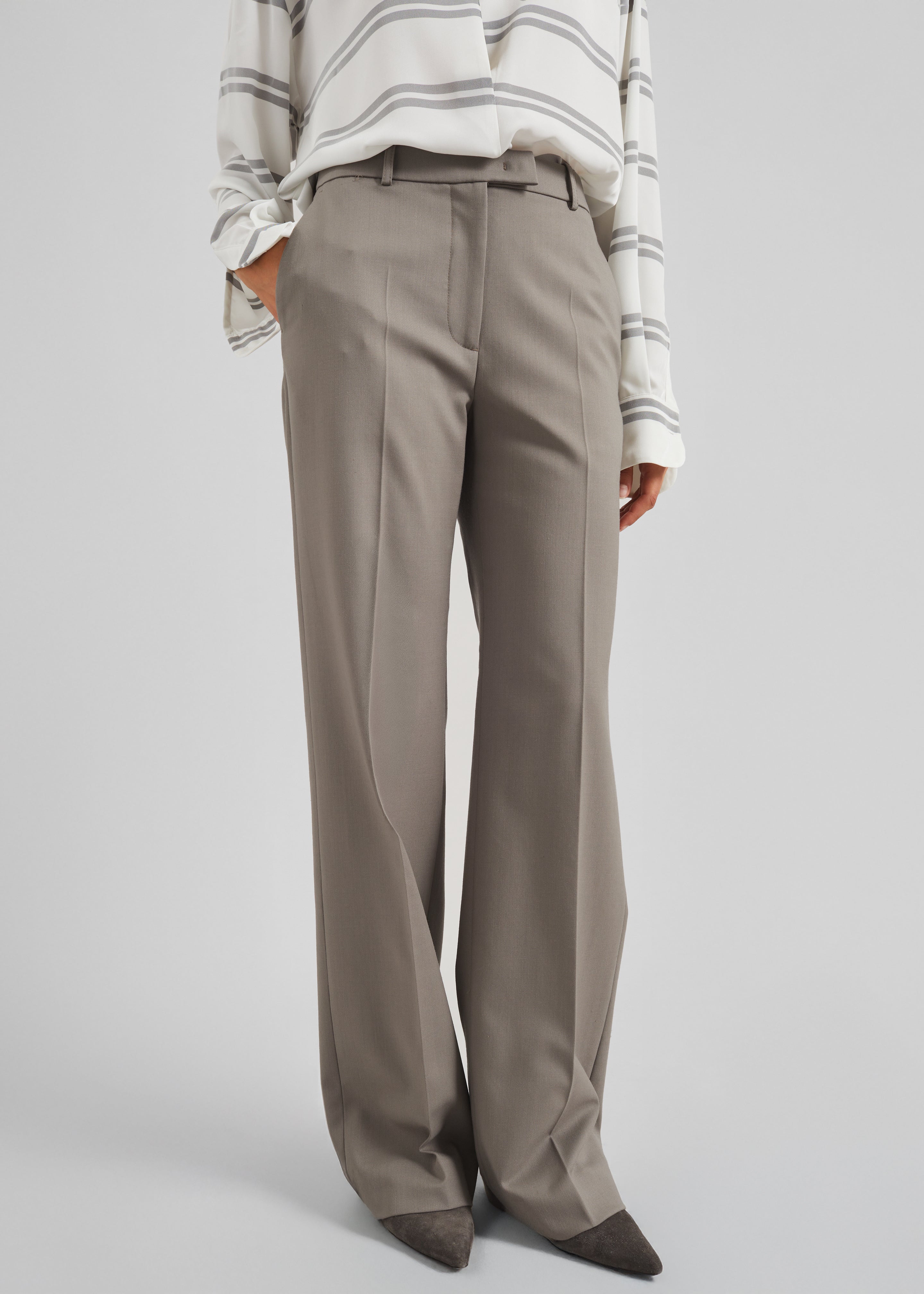 Lenora Straight Trousers - Taupe - 8