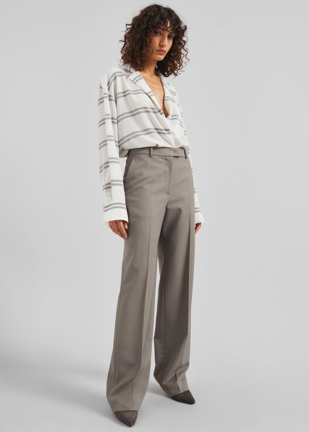 Lenora Straight Trousers - Taupe - 9