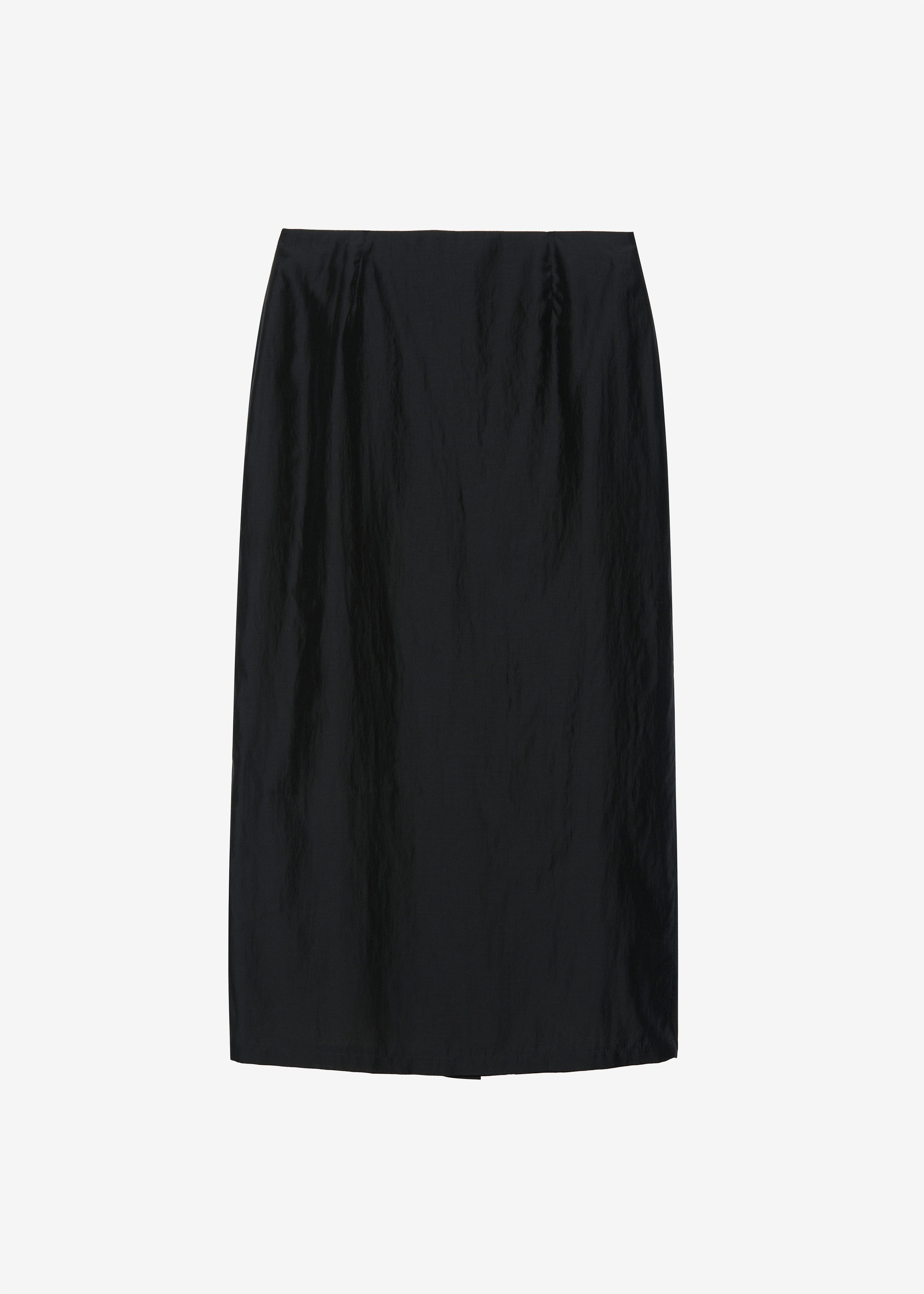 Lenore Semi Sheer Midi Skirt - Black - 8