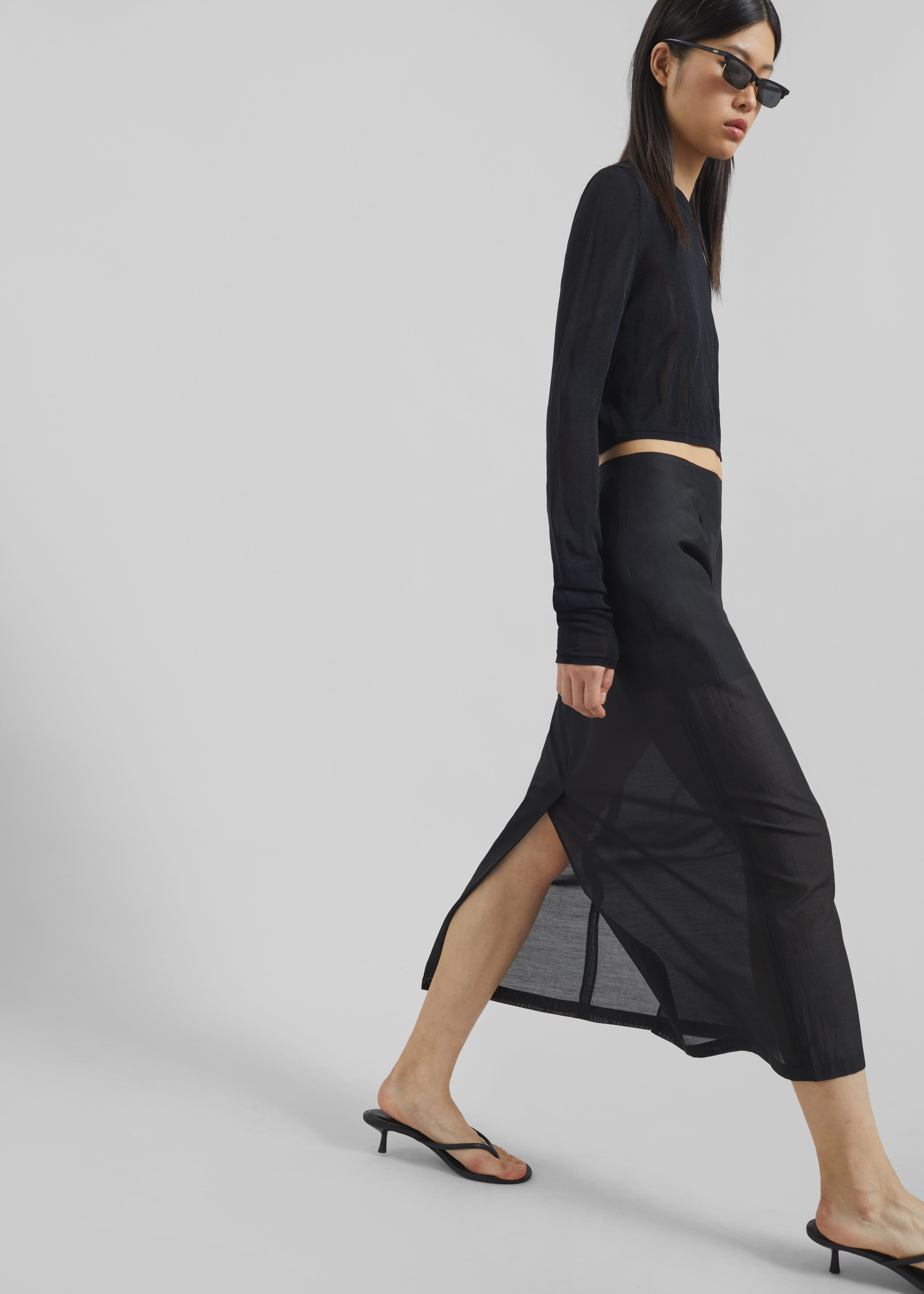 Naya Sheer Organza Midi Skirt - Black – The Frankie Shop Europe