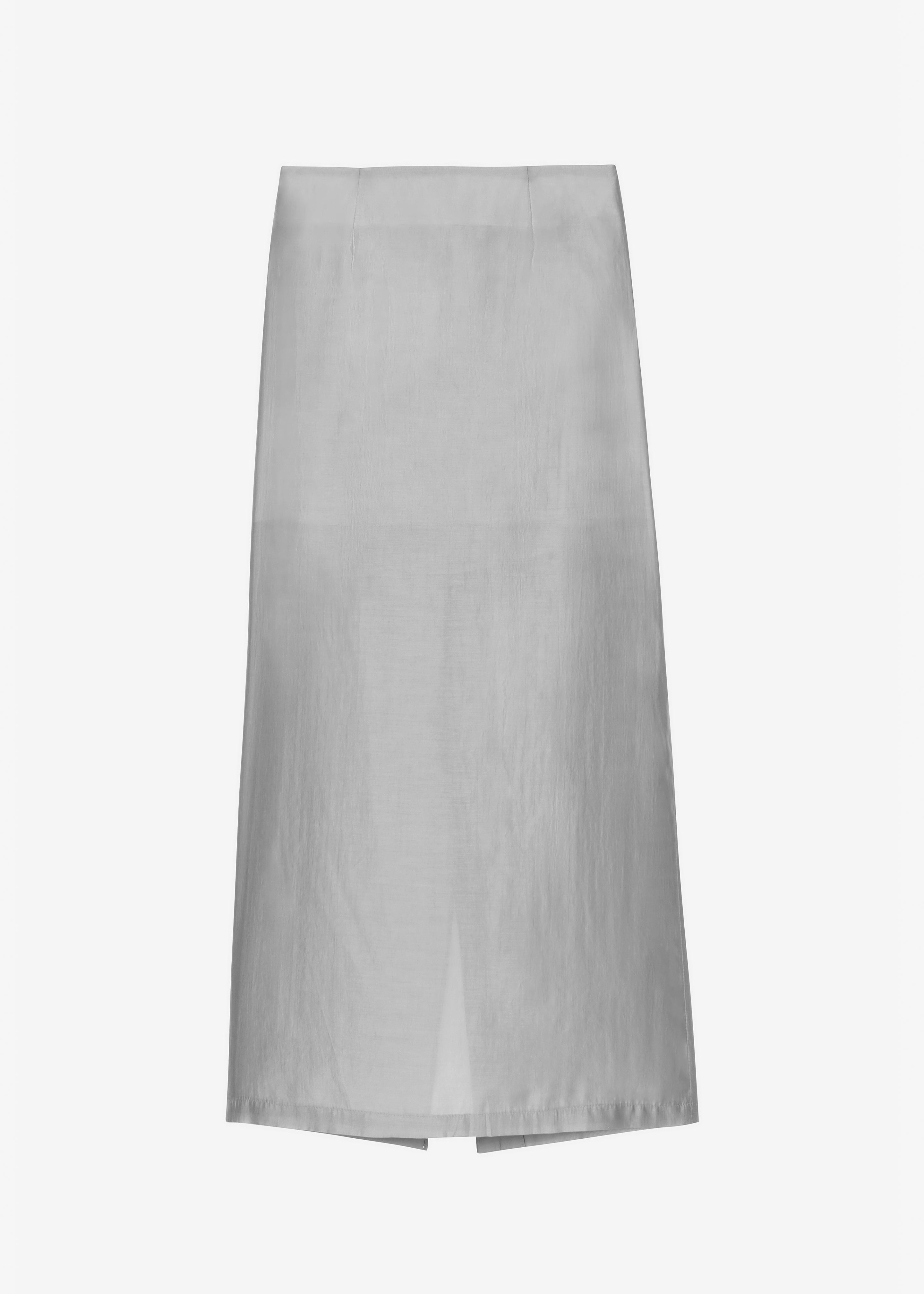 Lenore Semi Sheer Midi Skirt - Grey - 12