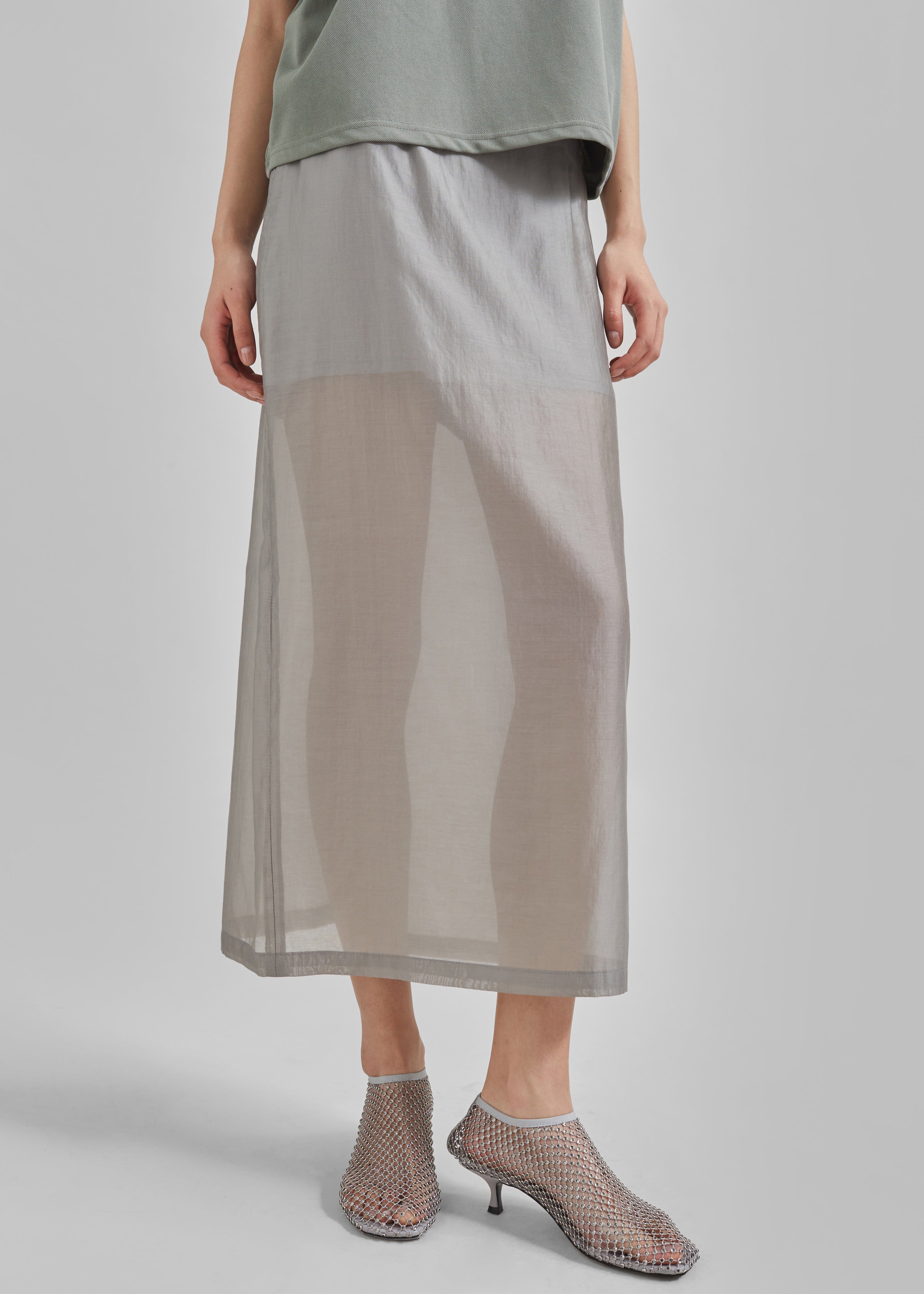 Gray mesh skirt best sale