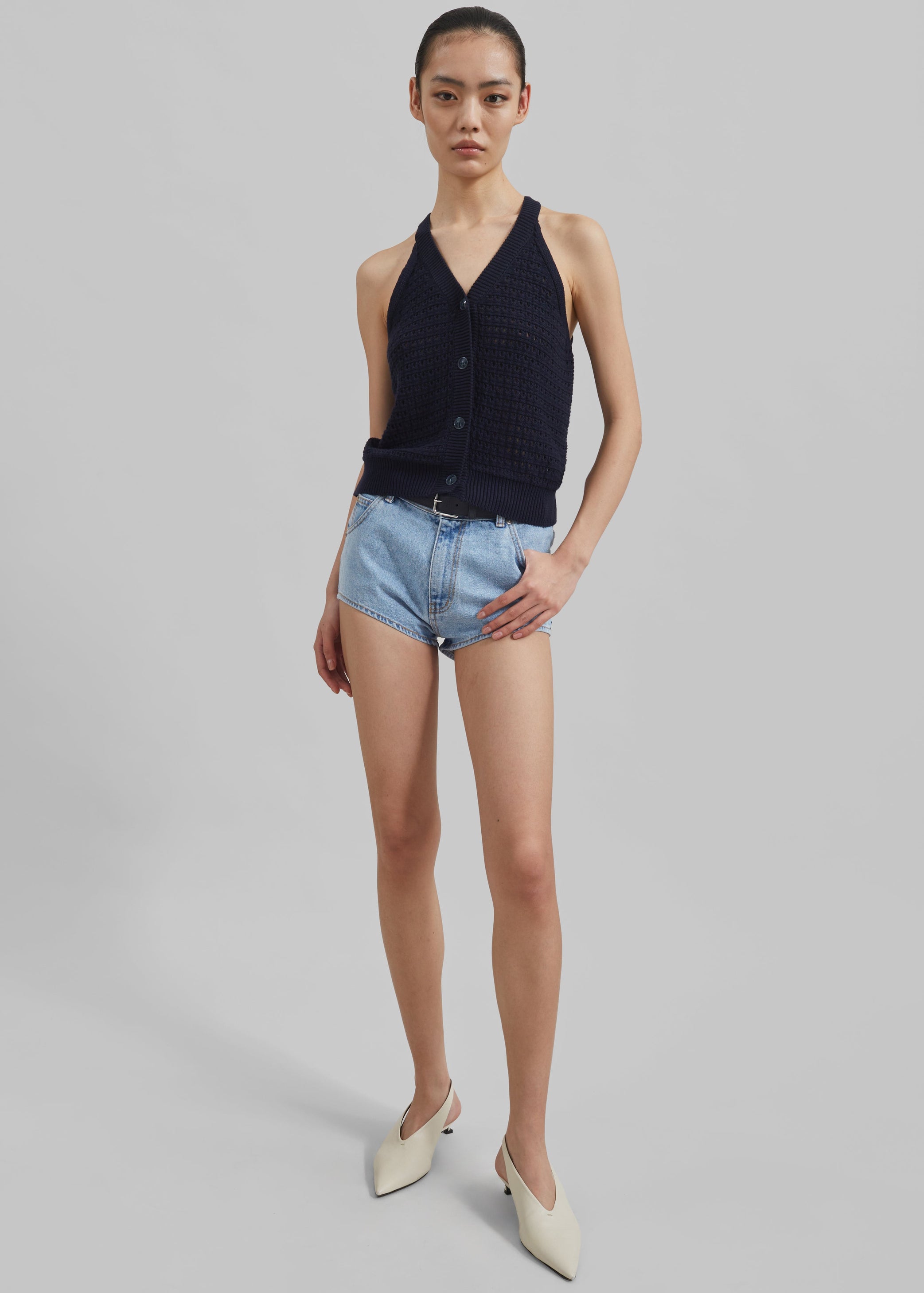 Shop the look image for Leonie Knitted Halter Top - Navy