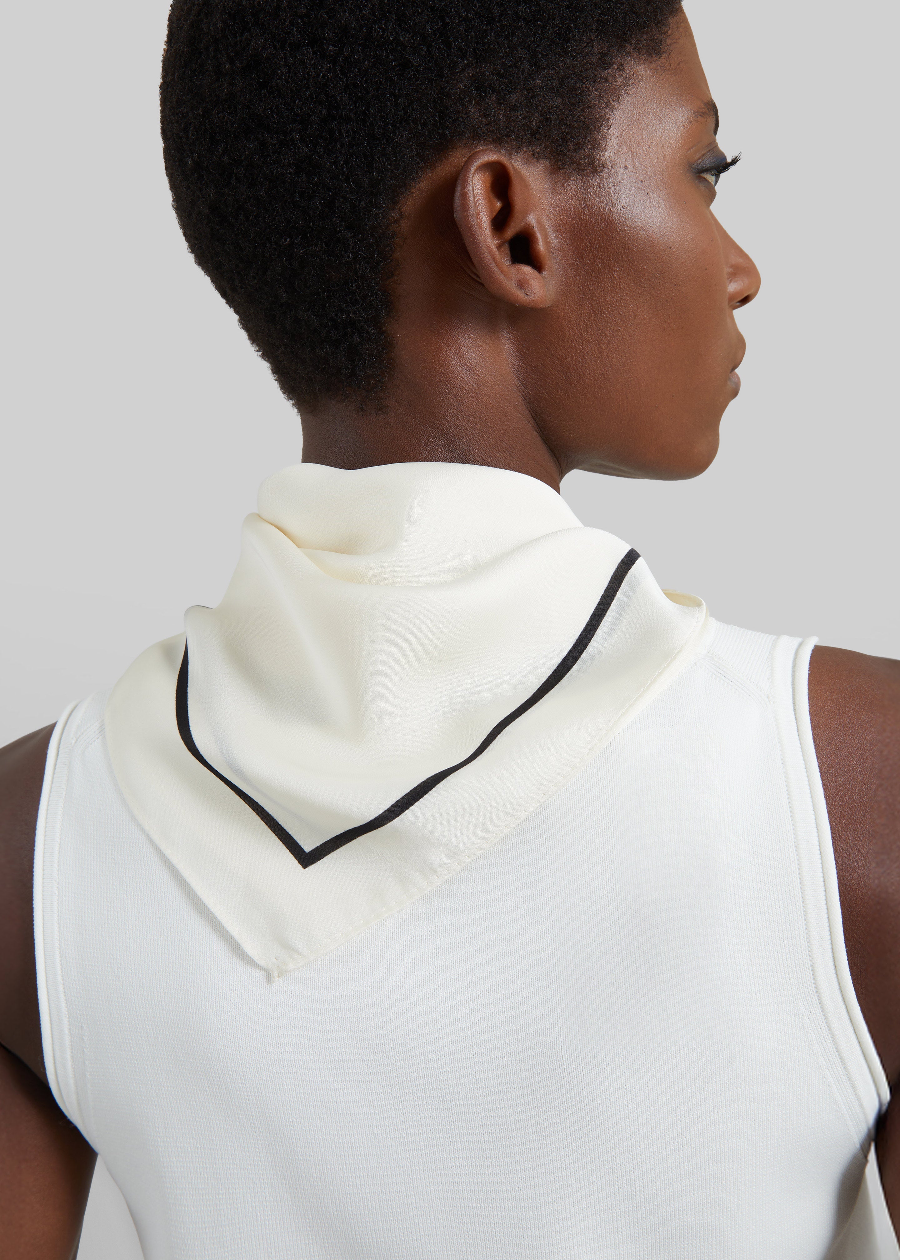 Lerici Square Scarf - Ivory/Black - 4