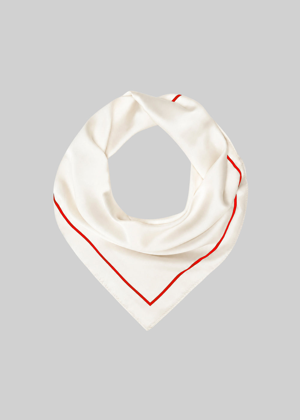 Lerici Square Scarf - Ivory/Red - 1