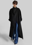 Leroy Funnel Neck Wool Coat - Black